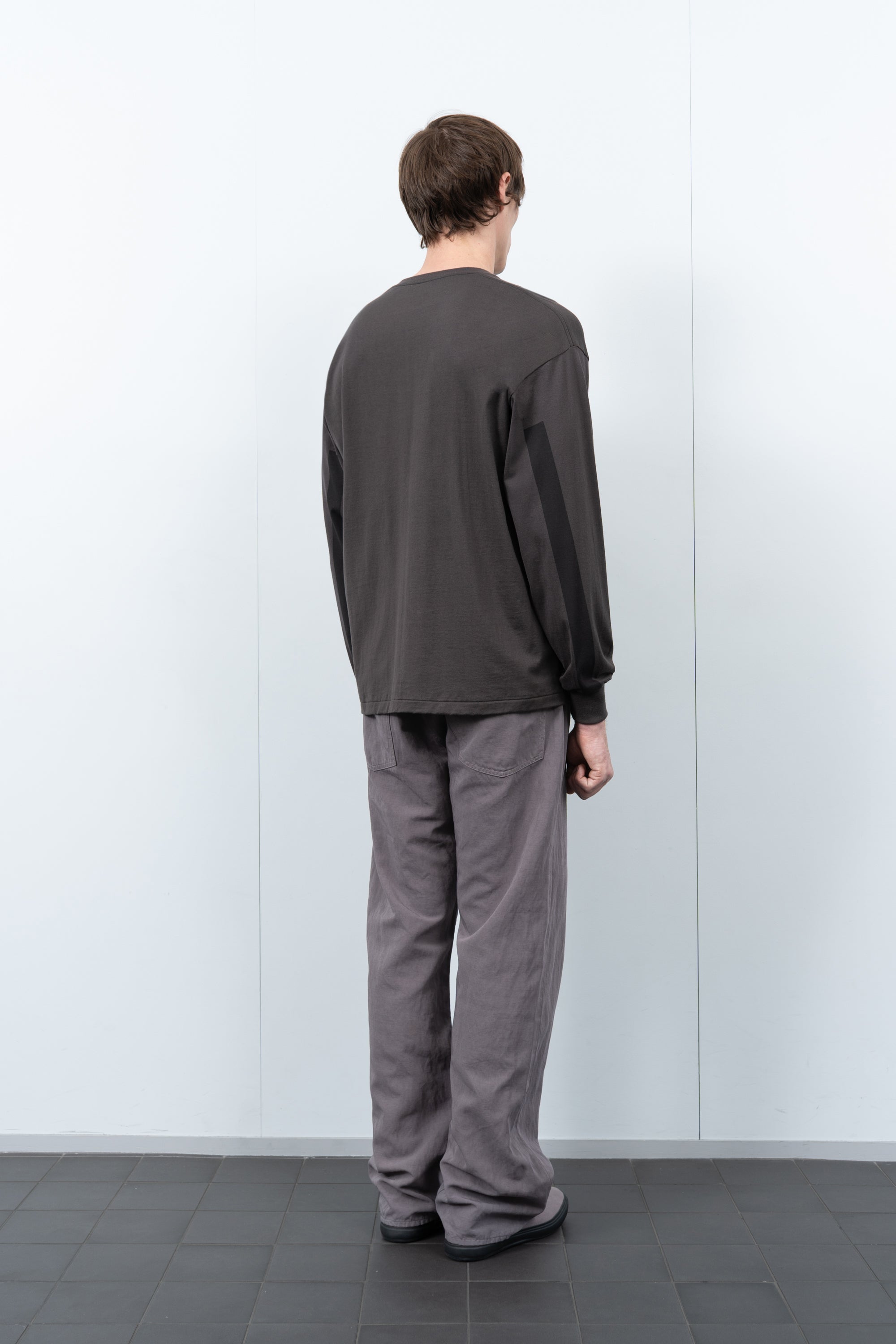 LW - C x KAPTAIN SUNSHINE L/S STRIPE T-SHIRT - GRAY