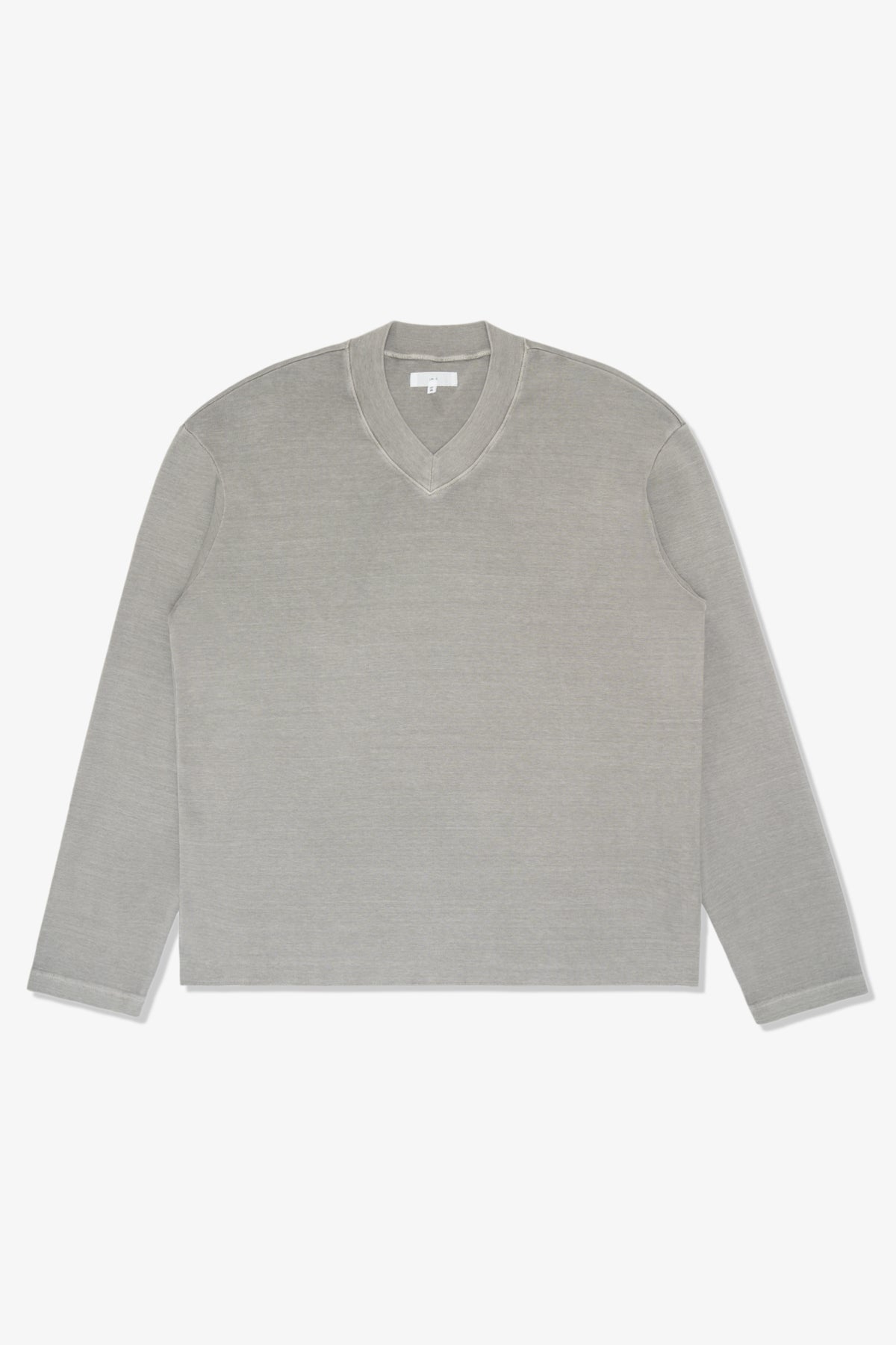 HIGH V-NECK L/S T-SHIRT - PIGMENT CHALK