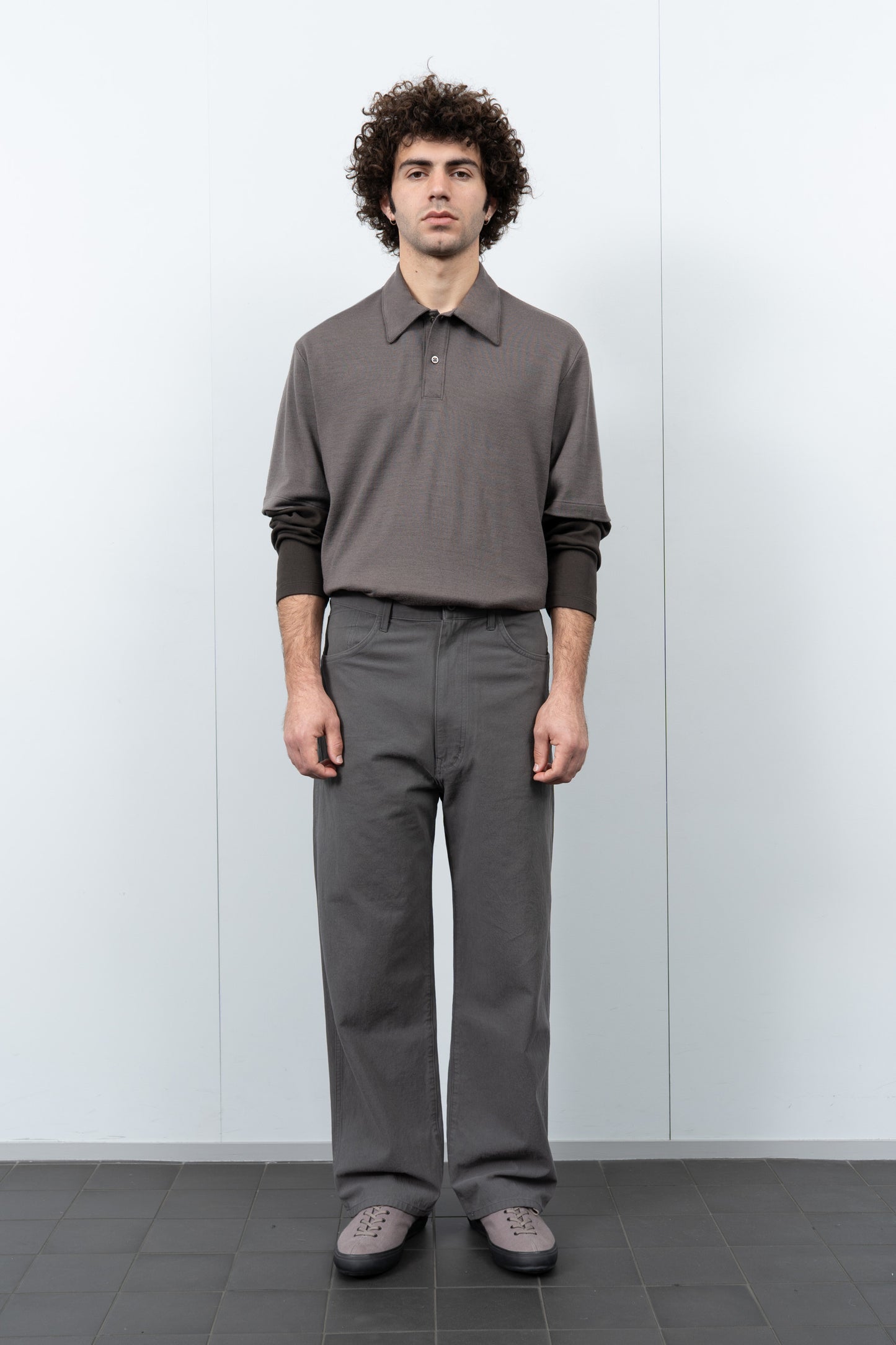 SUMMER WOOL POLO - BROWN CLAY