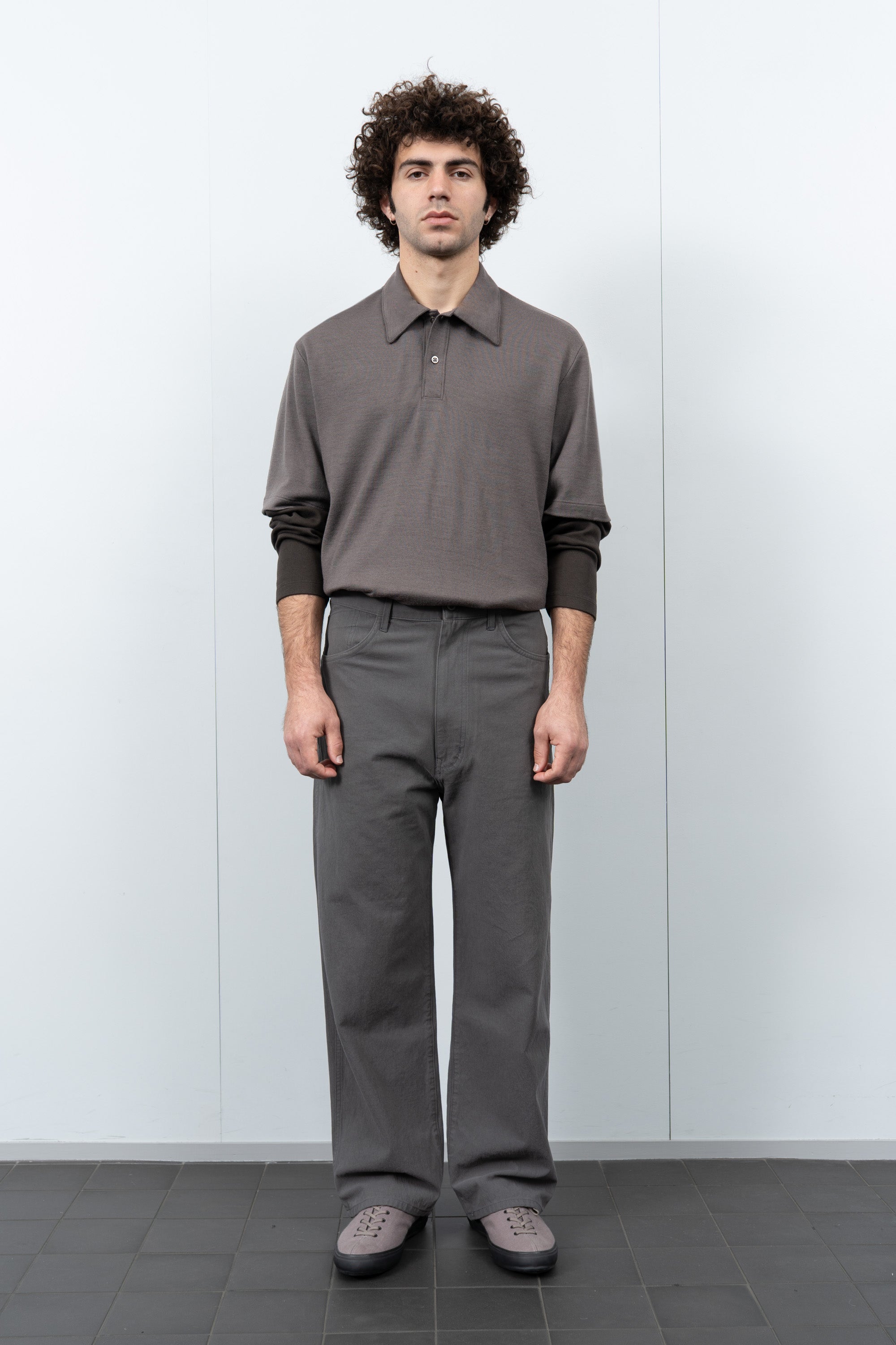 SUMMER WOOL POLO - BROWN CLAY