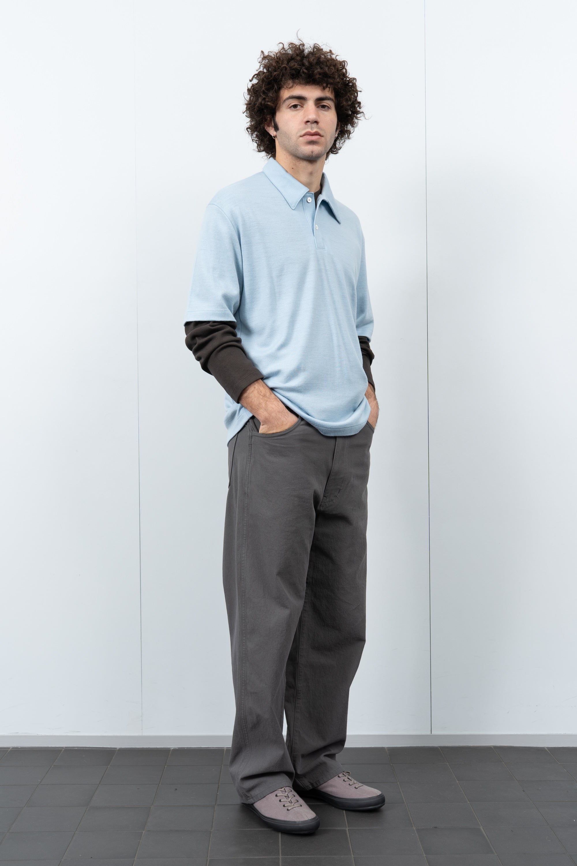 SUMMER WOOL POLO - LIGHT BLUE – LADY WHITE CO.