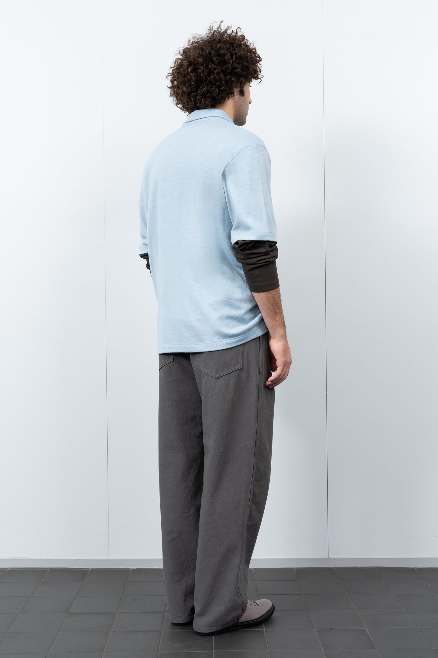 SUMMER WOOL POLO - LIGHT BLUE