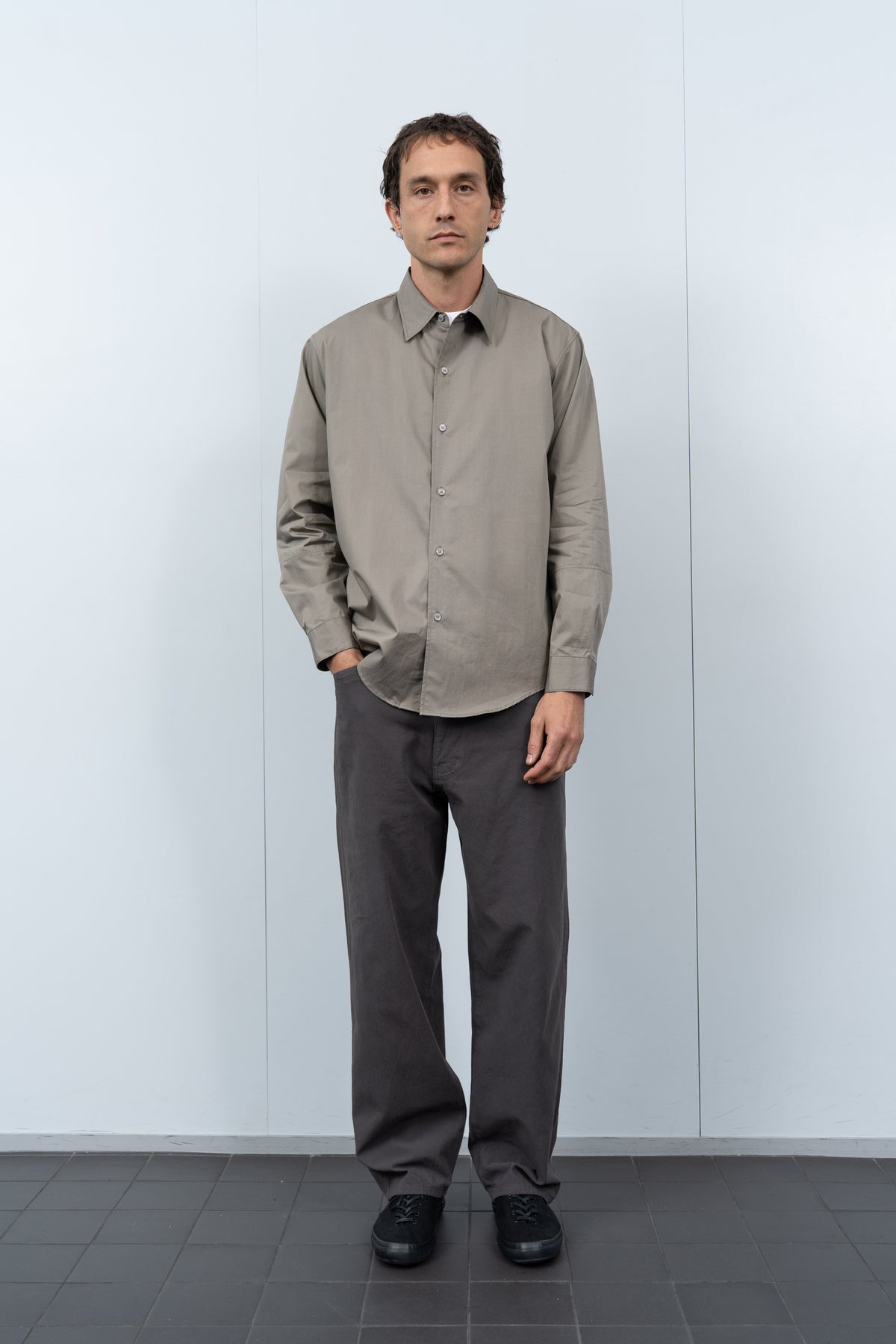 LYNN POPLIN L/S SHIRT - ANVIL GREY