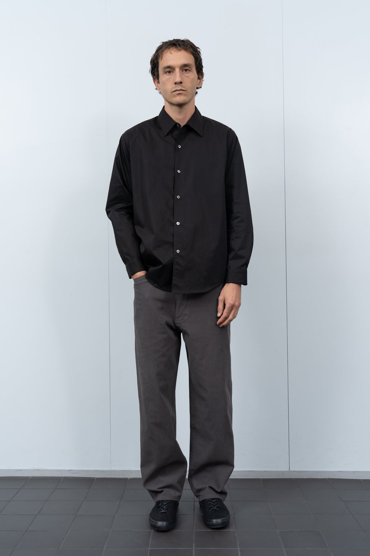 LYNN POPLIN L/S SHIRT - BLACK