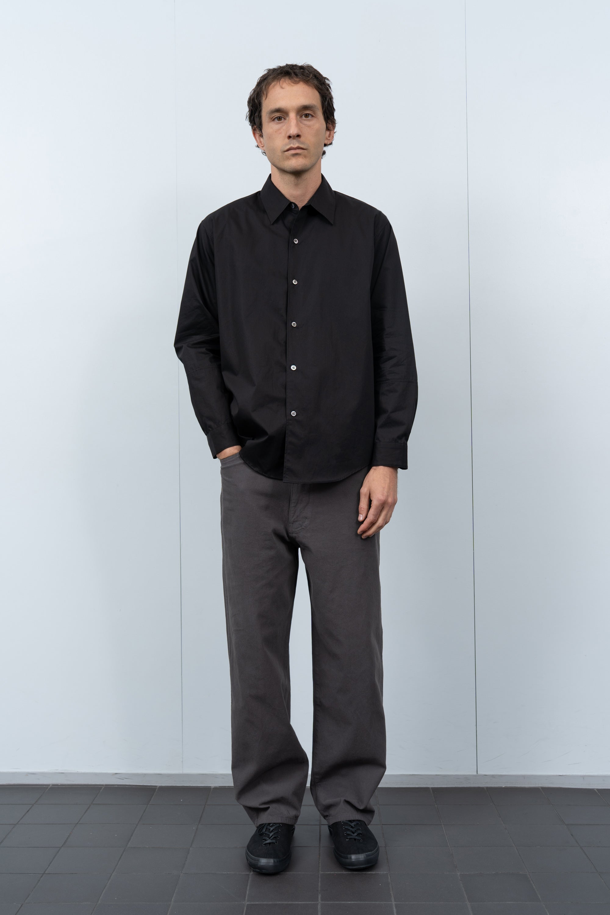 LYNN POPLIN L/S SHIRT - BLACK