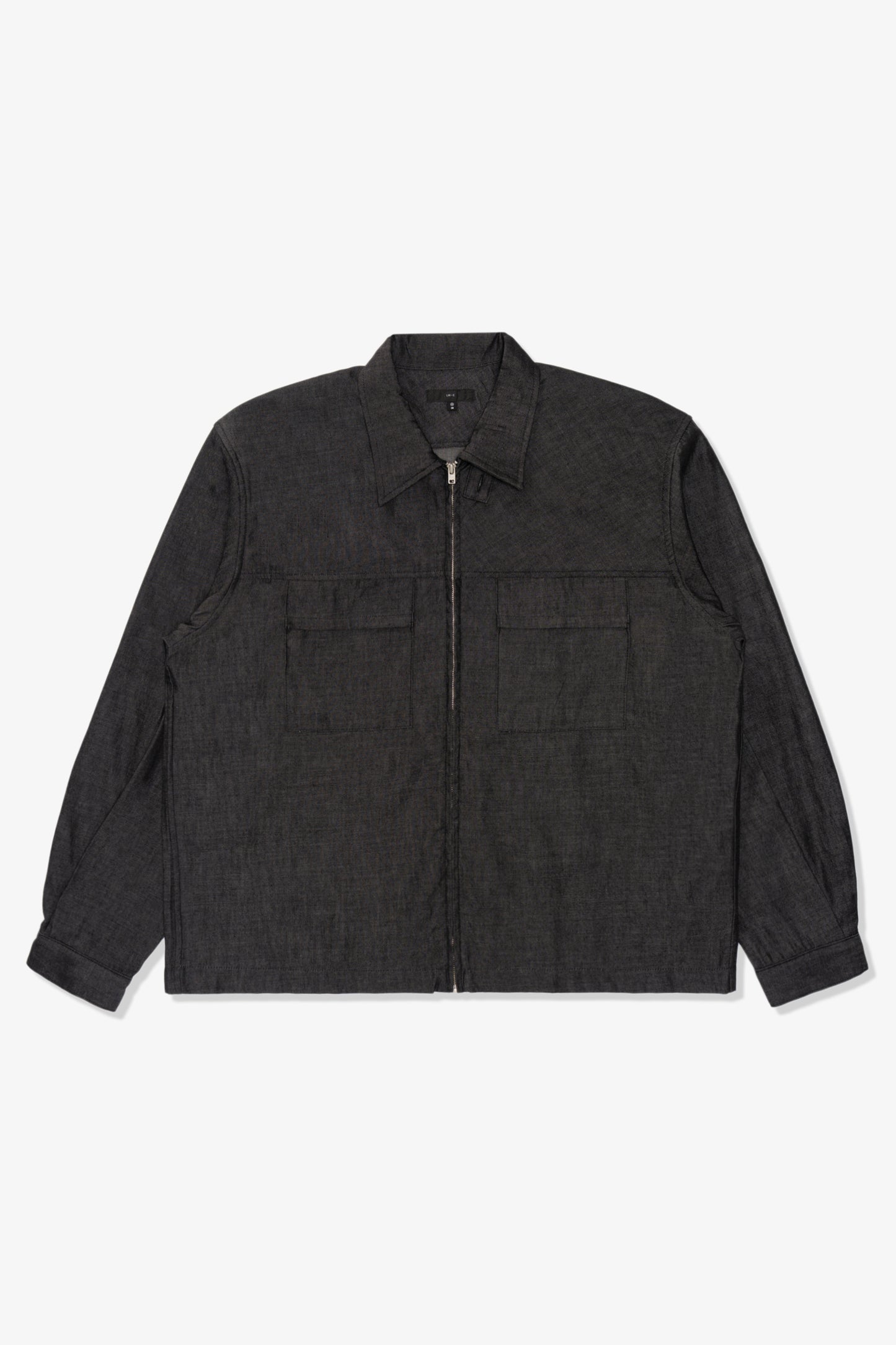 JOLIET ZIP SHIRT - BLACK CHAMBRAY