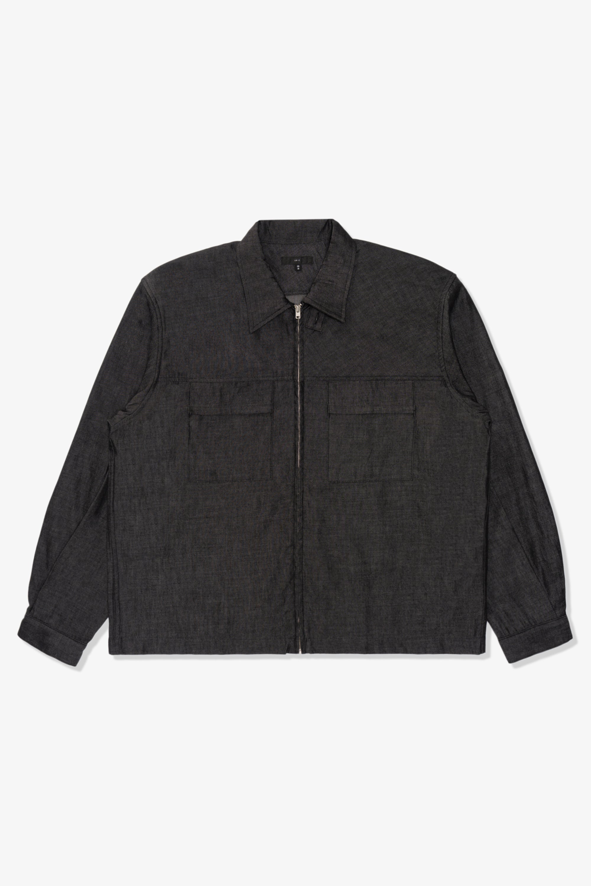 JOLIET ZIP SHIRT - BLACK CHAMBRAY