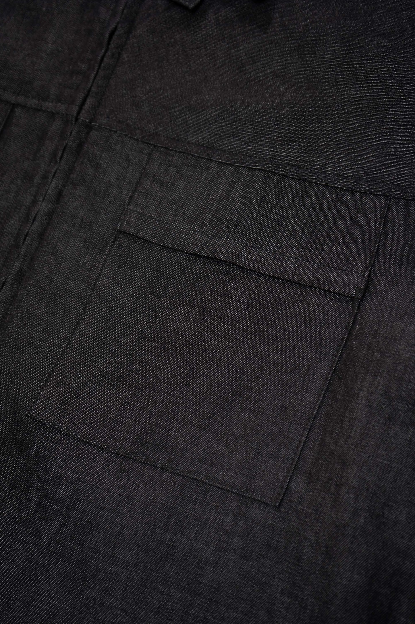 JOLIET ZIP SHIRT - BLACK CHAMBRAY