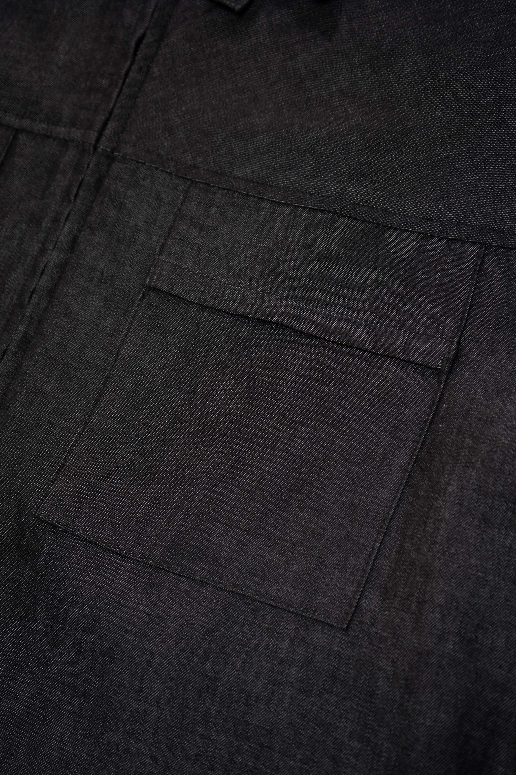 JOLIET ZIP SHIRT - BLACK CHAMBRAY