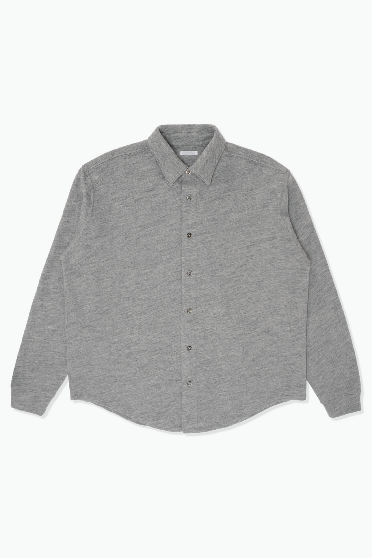 CRATER WOOL BUTTON UP - HEATHER GREY