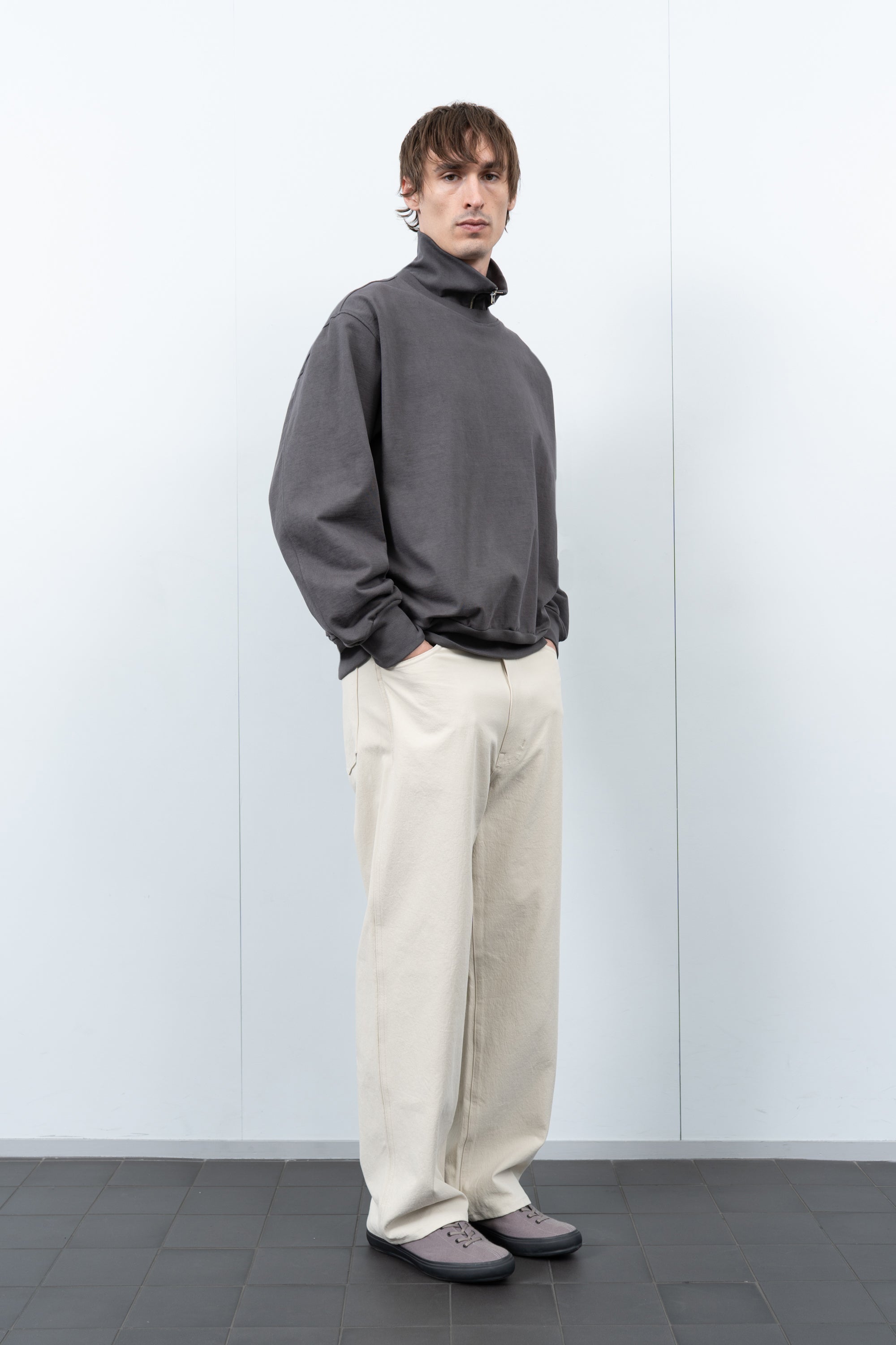 LAYERED 1/4 ZIP - PEWTER