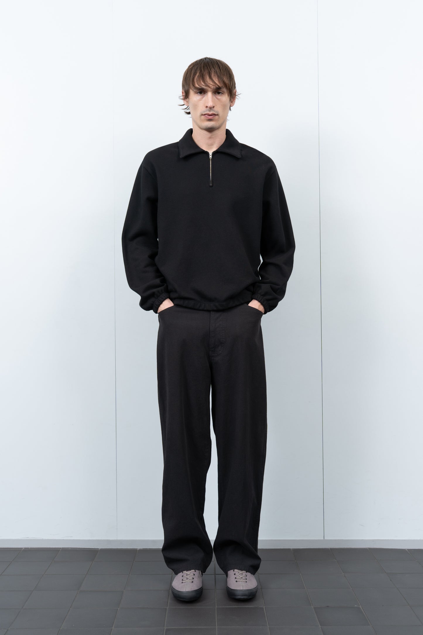 TOPPER 1/4 ZIP - BLACK