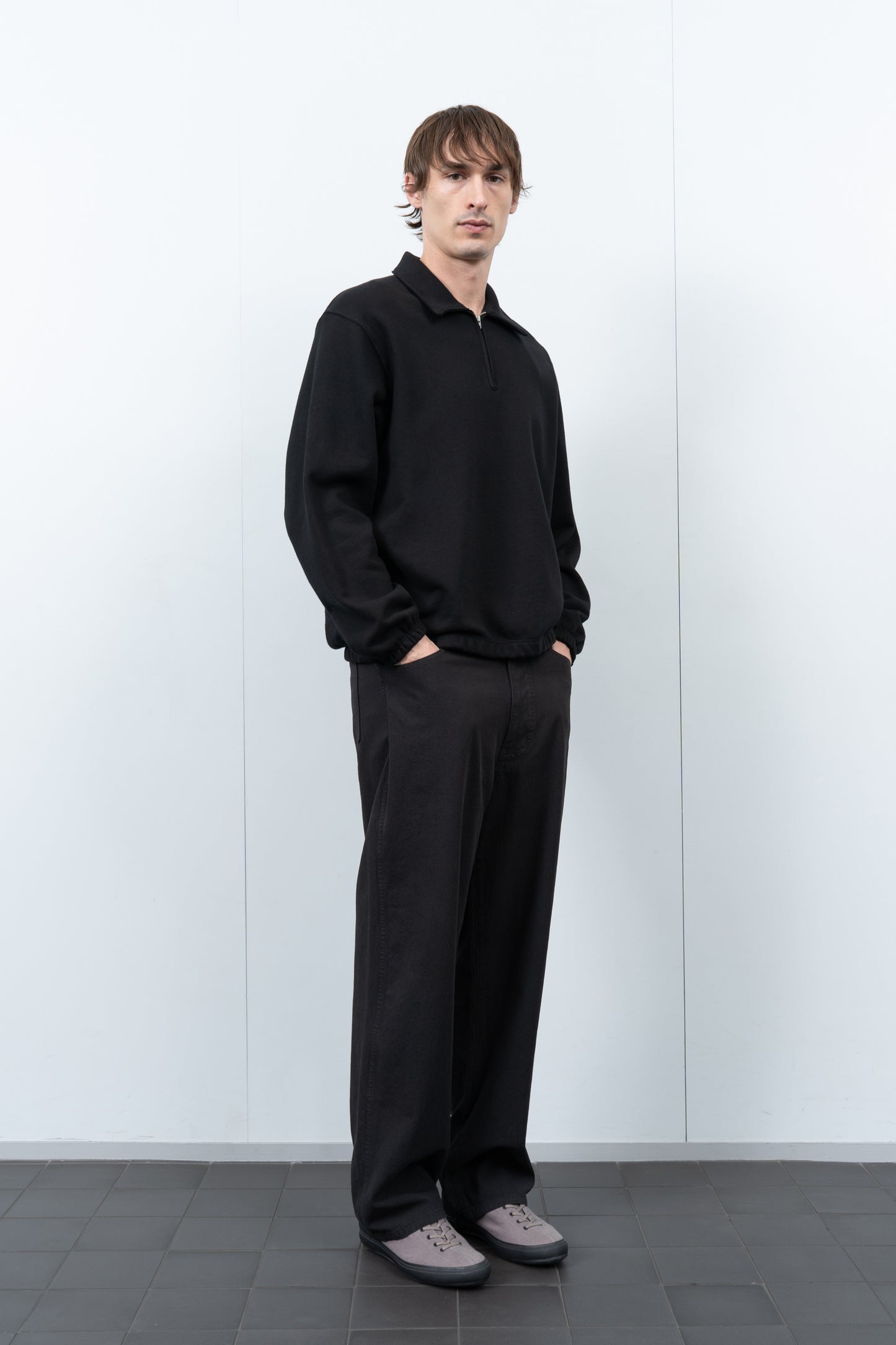 TOPPER 1/4 ZIP - BLACK