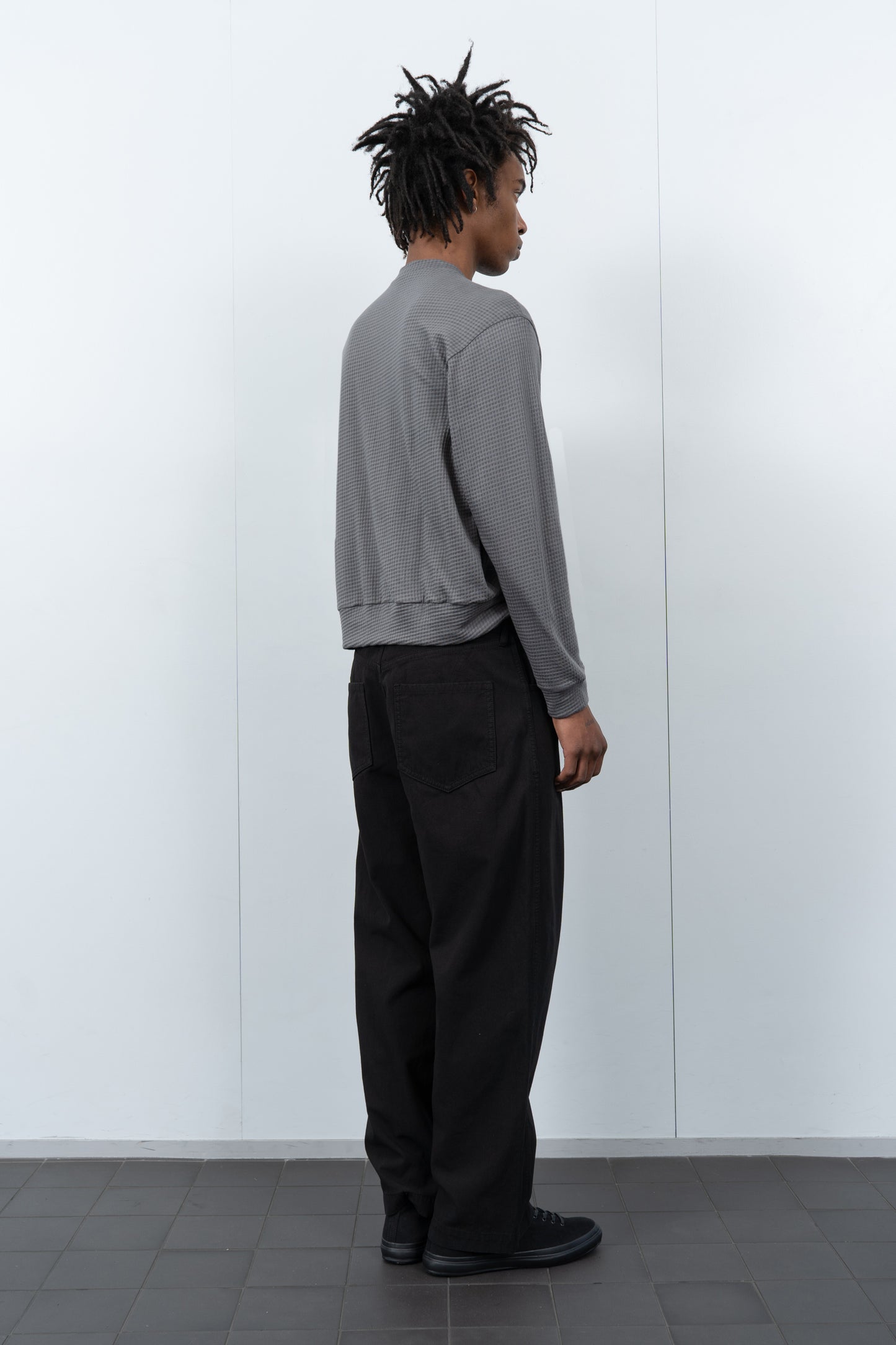 2-PLY GAUZE CREWNECK - PEWTER