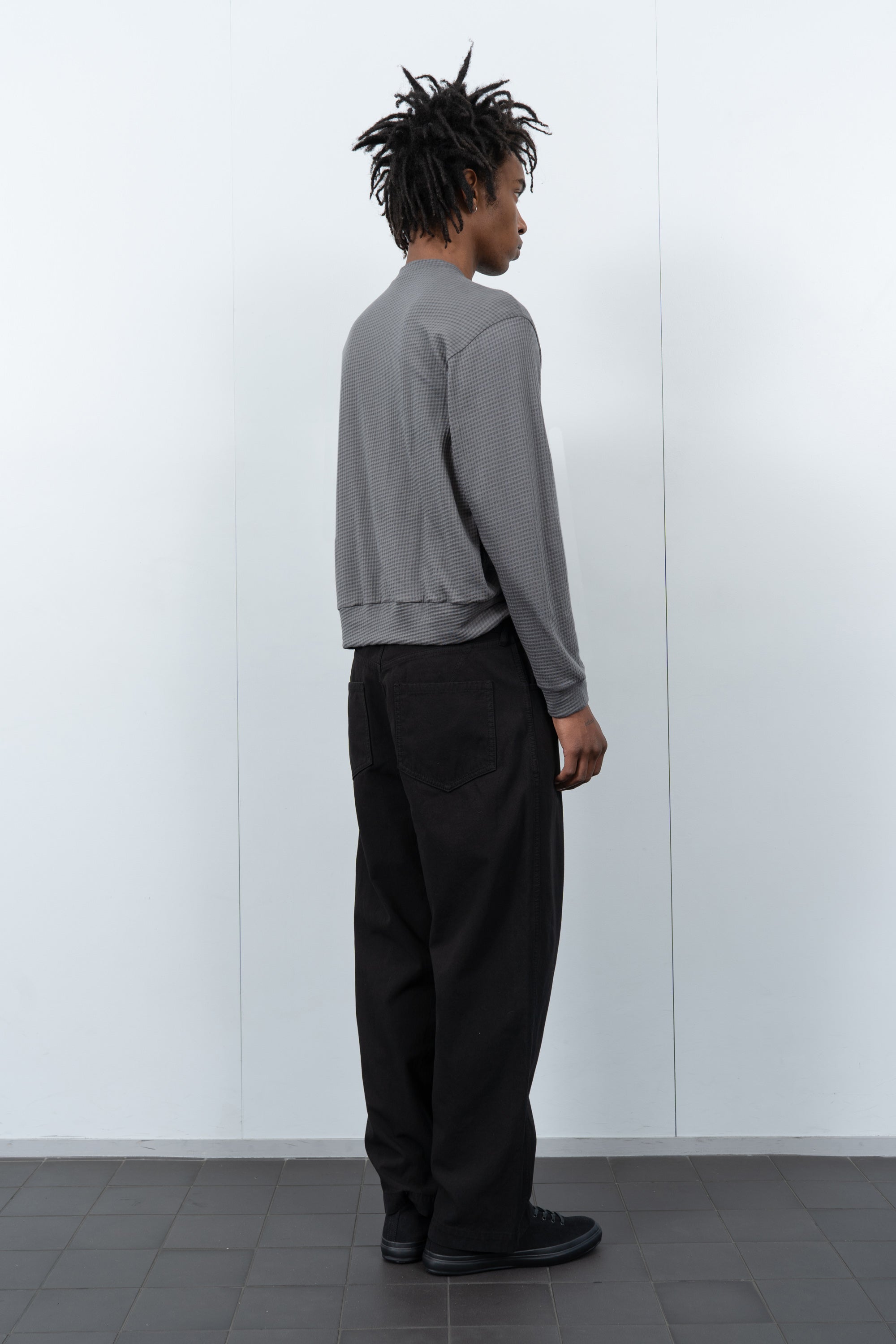 2-PLY GAUZE CREWNECK - PEWTER