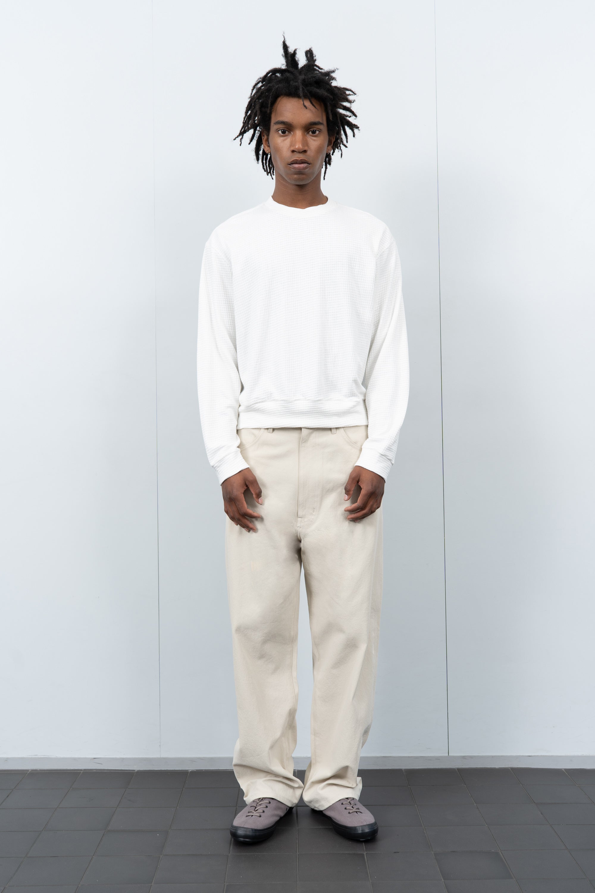 2-PLY GAUZE CREWNECK - WHITE