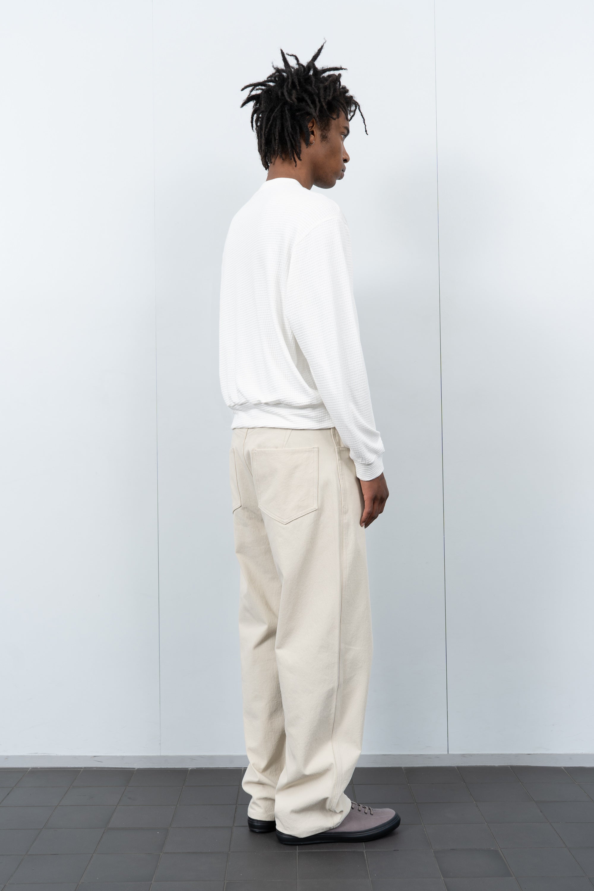 2-PLY GAUZE CREWNECK - WHITE