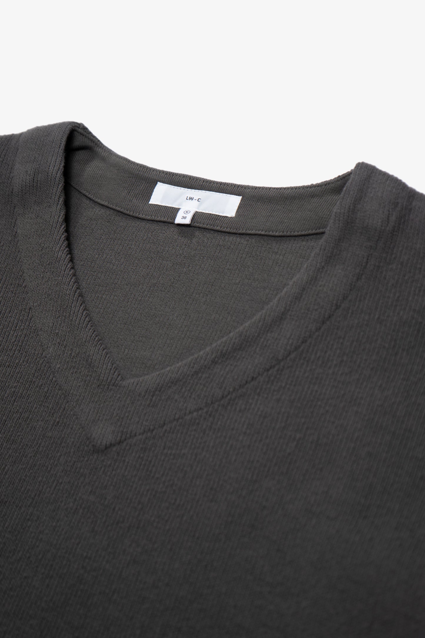 CROPPED V-NECK SWEATER - PEWTER