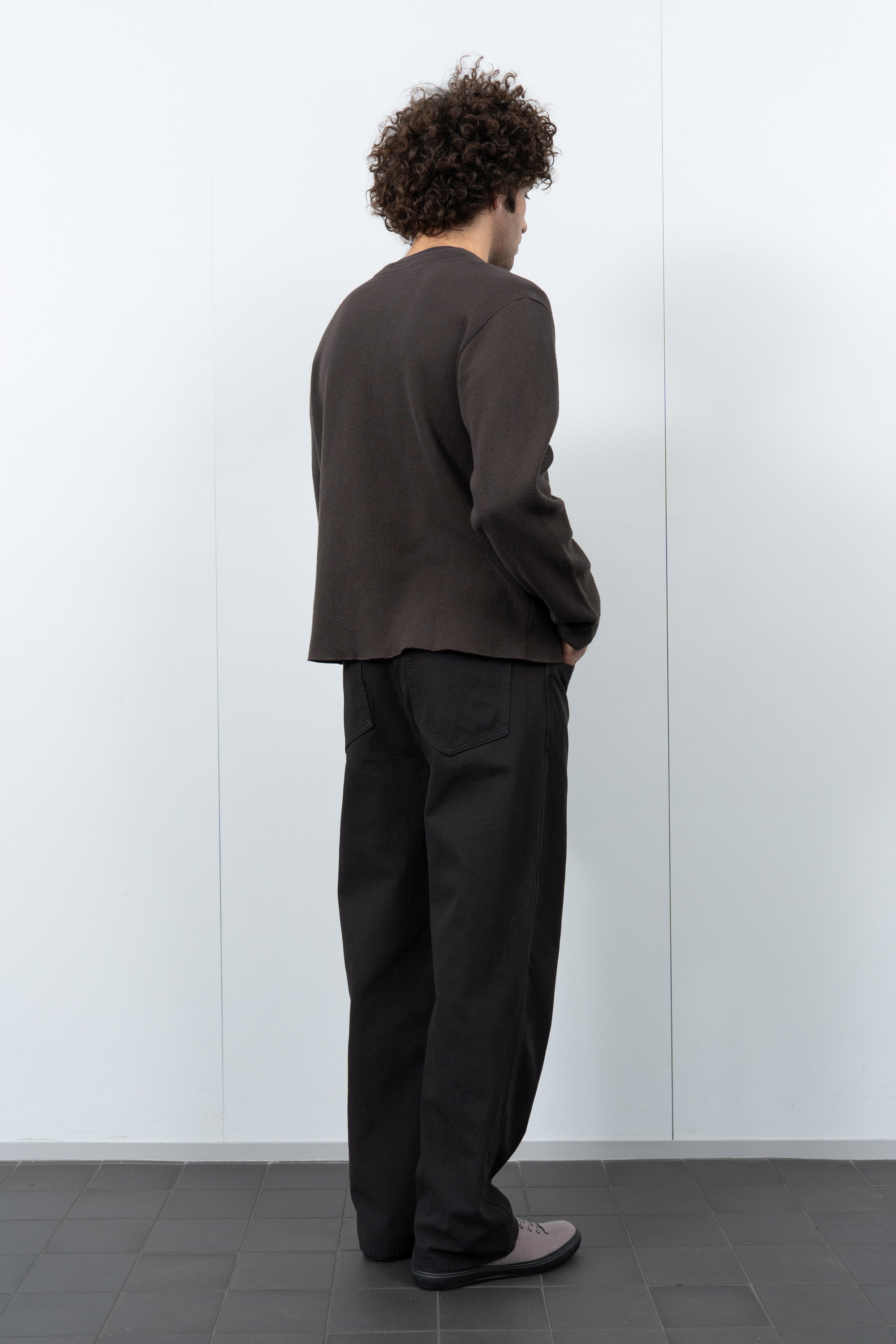 CROPPED V-NECK SWEATER - TIMBER