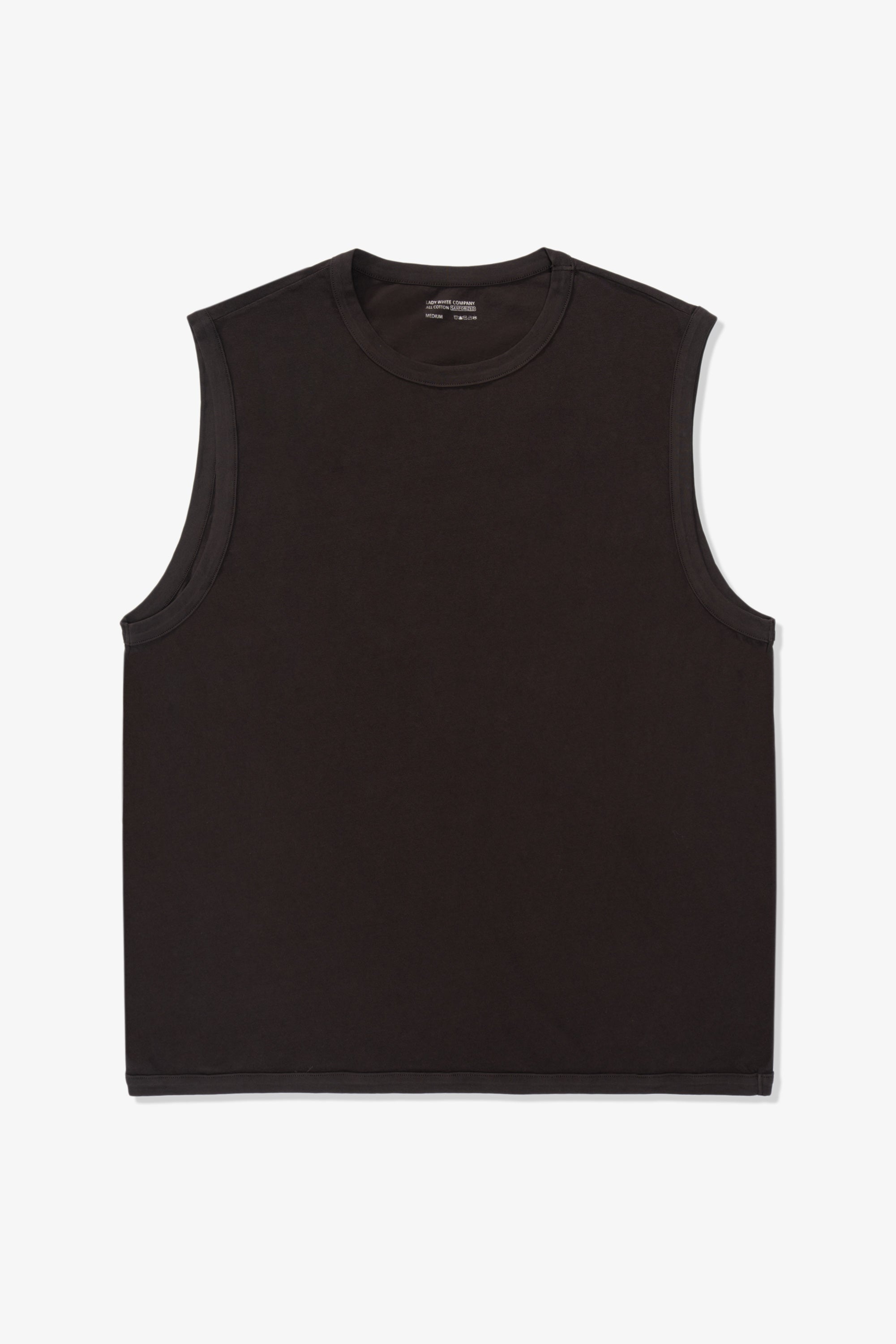 SLEEVELESS T-SHIRT - TIRE BLACK – LADY WHITE CO.