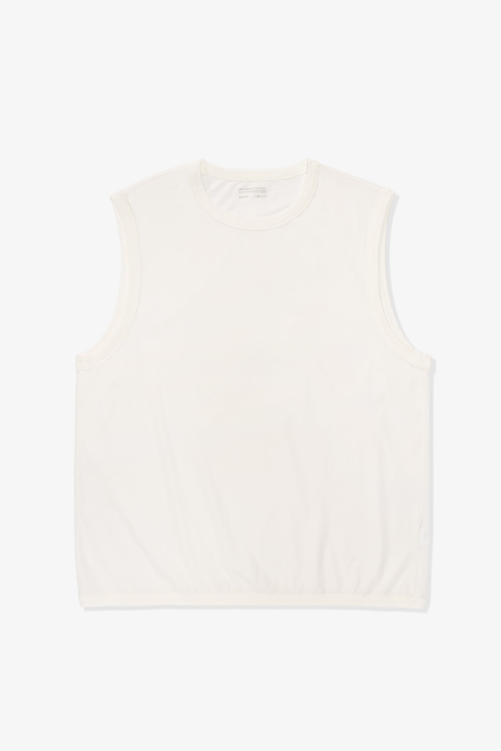 SLEEVELESS T-SHIRT - WHITE – LADY WHITE CO.