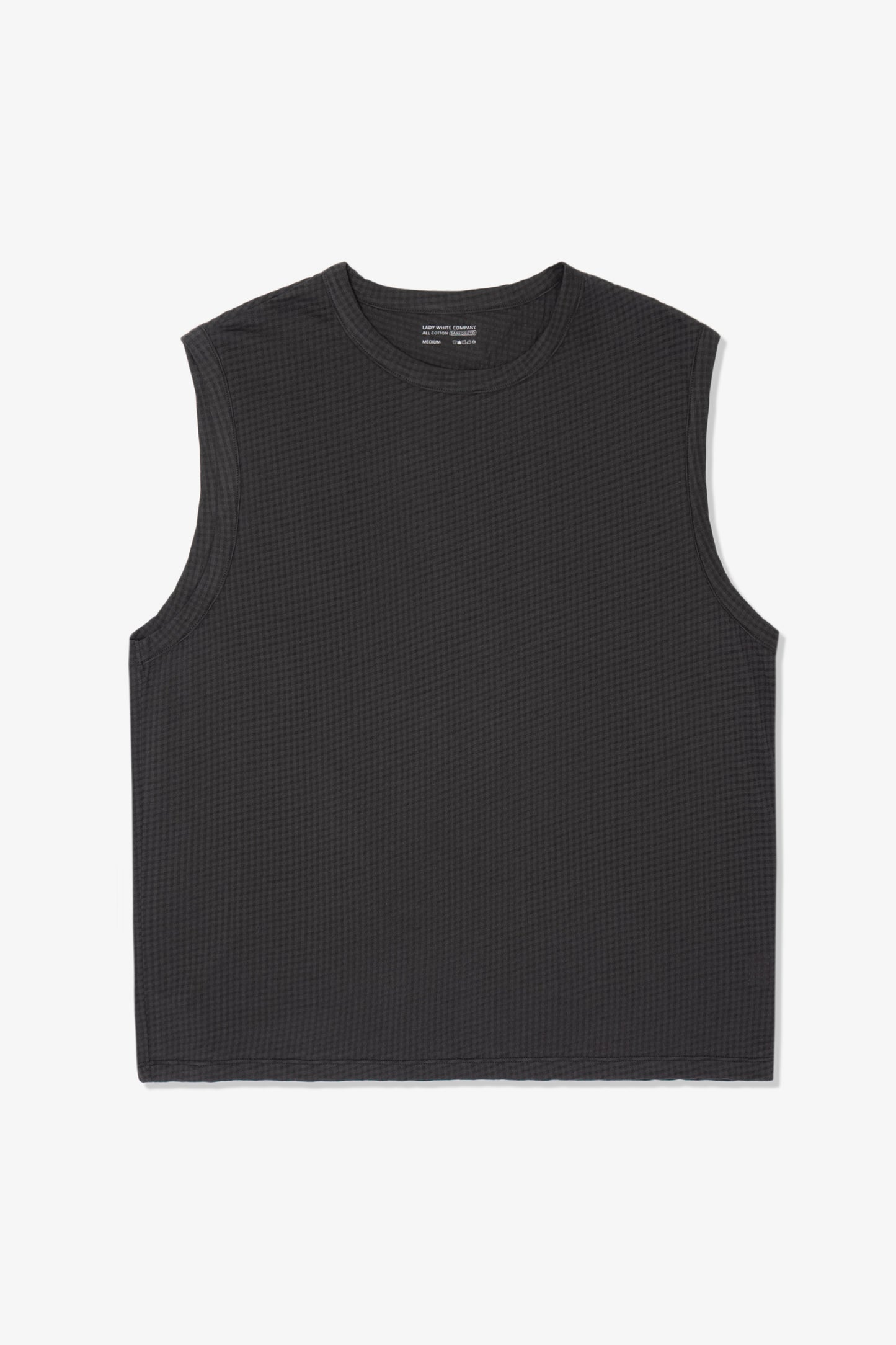 SHEER GAUZE SLEEVELESS T-SHIRT - FLINT
