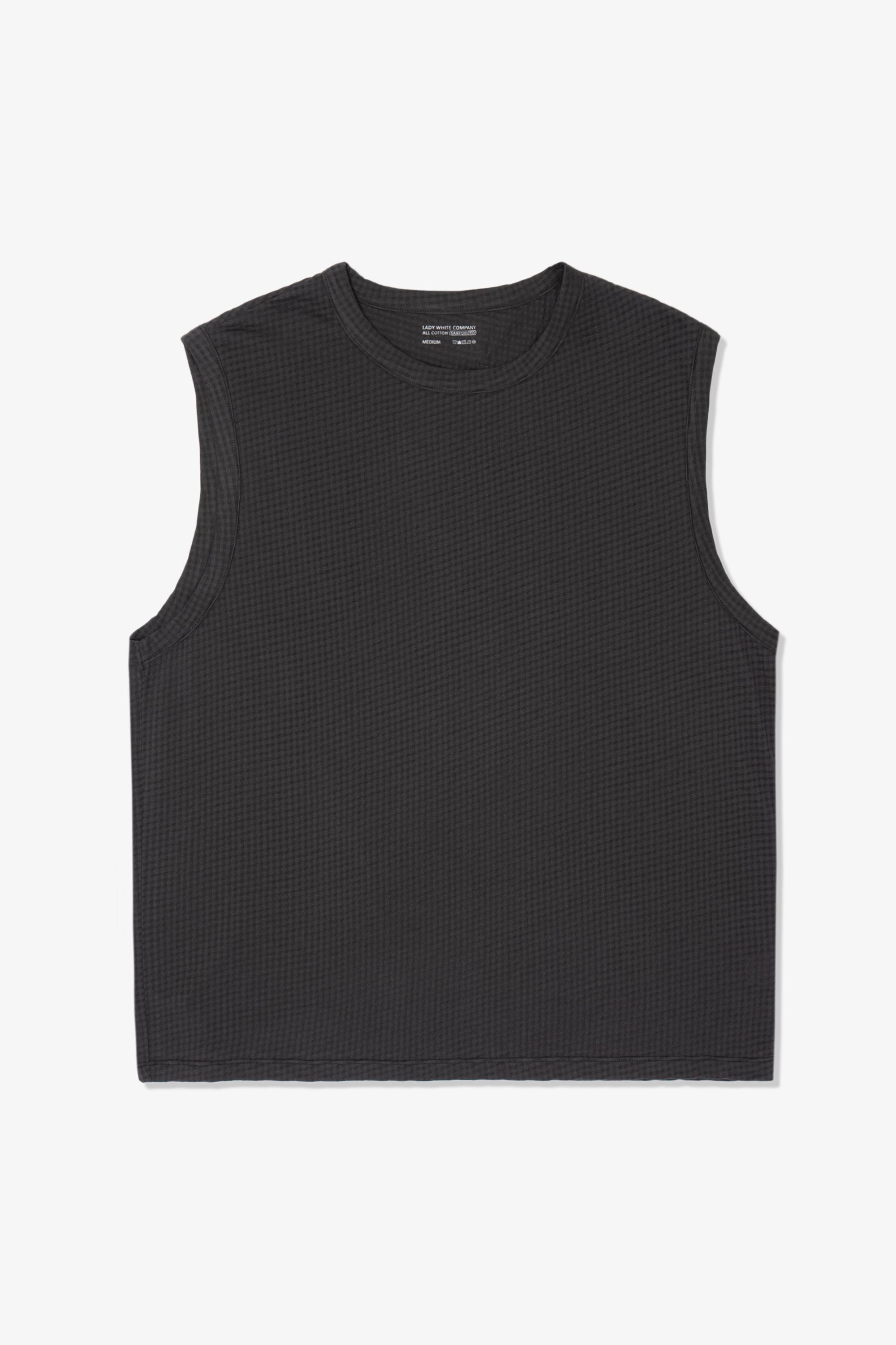 SHEER GAUZE SLEEVELESS T-SHIRT - FLINT