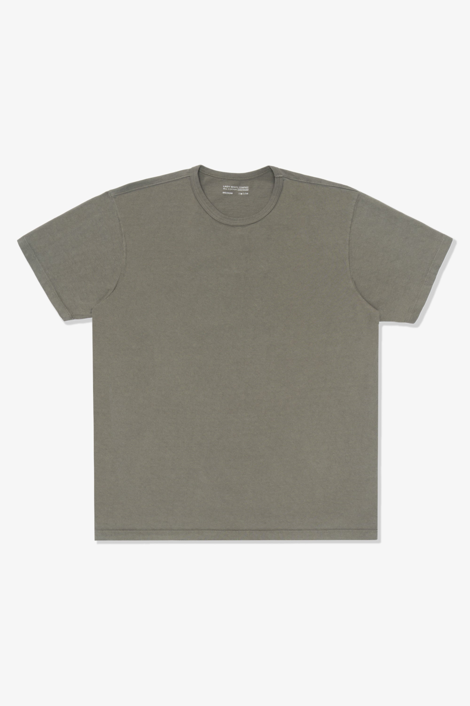 Overhead lay-flat image of LW101 Our T-shirt.