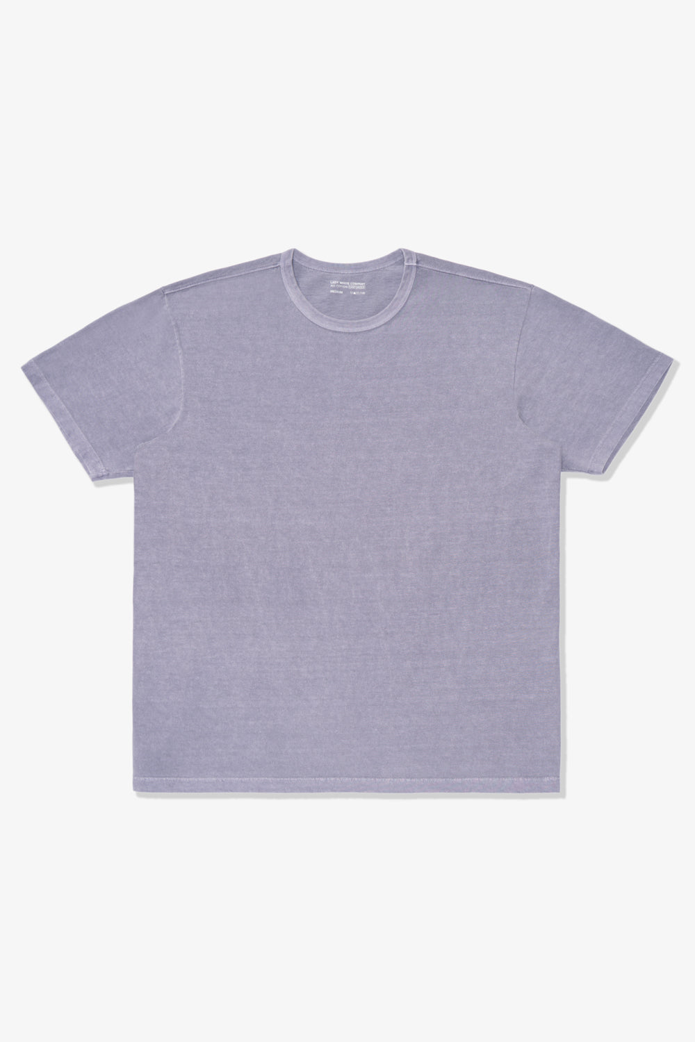Full length lay-flat of LW101 Our T-shirt in lilac grey