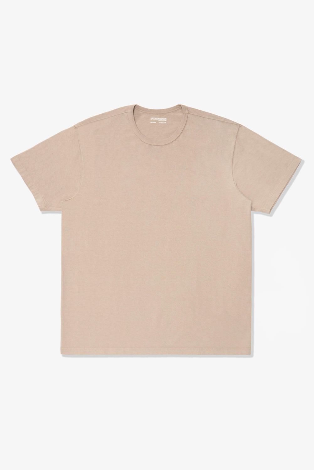 Full-length flat-lay photo of LW101 Our T-shirt in sand