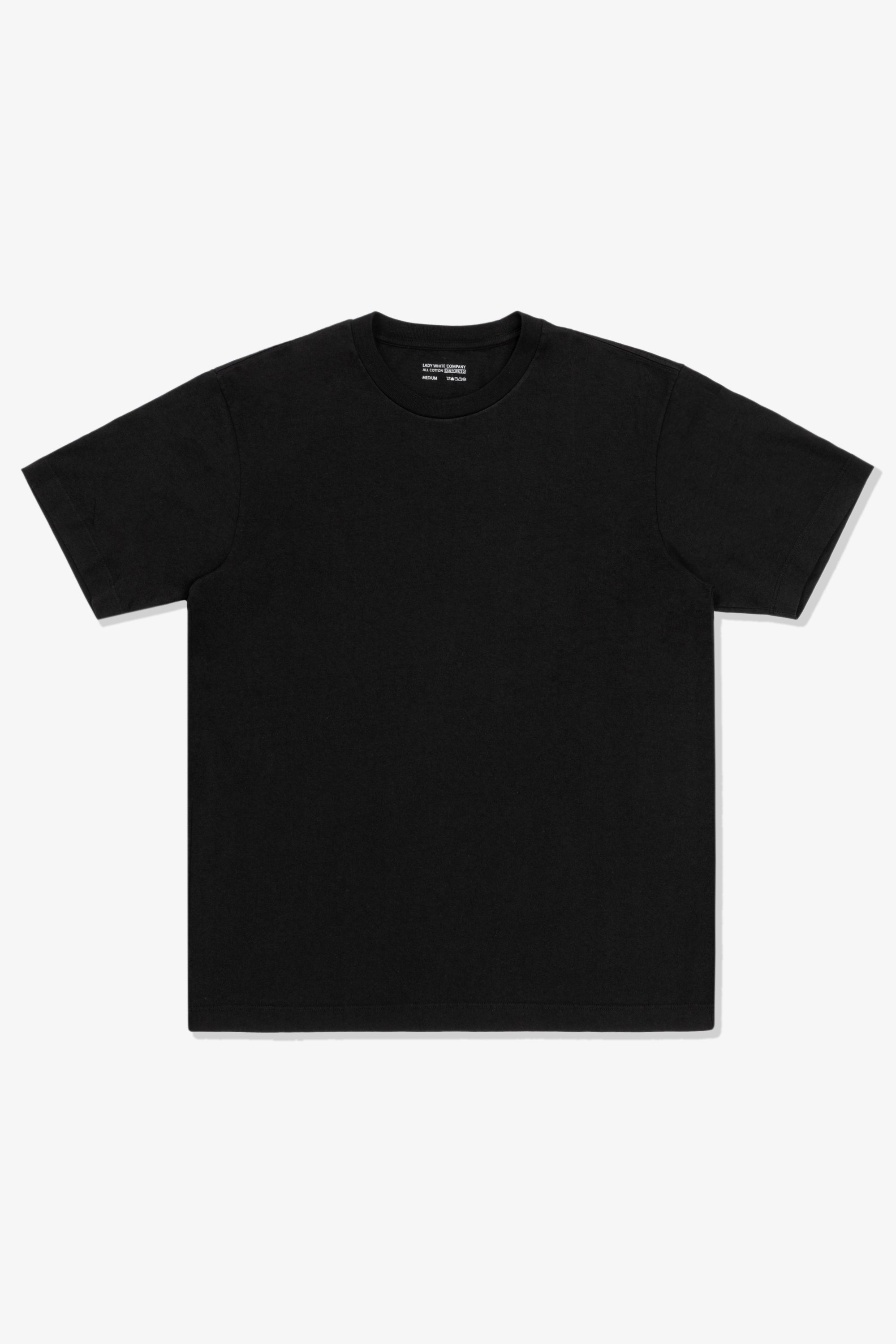 Front-facing flat overview of LW102 Municipal T-shirt in Black