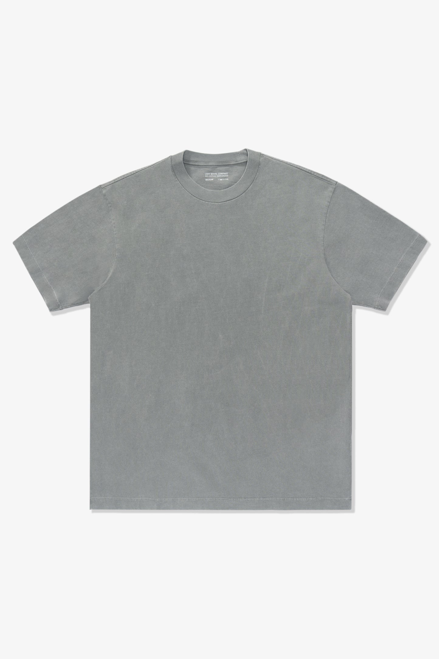 Full-length lay-flat photo of LW102 Municipal T-shirt in pigment kelp