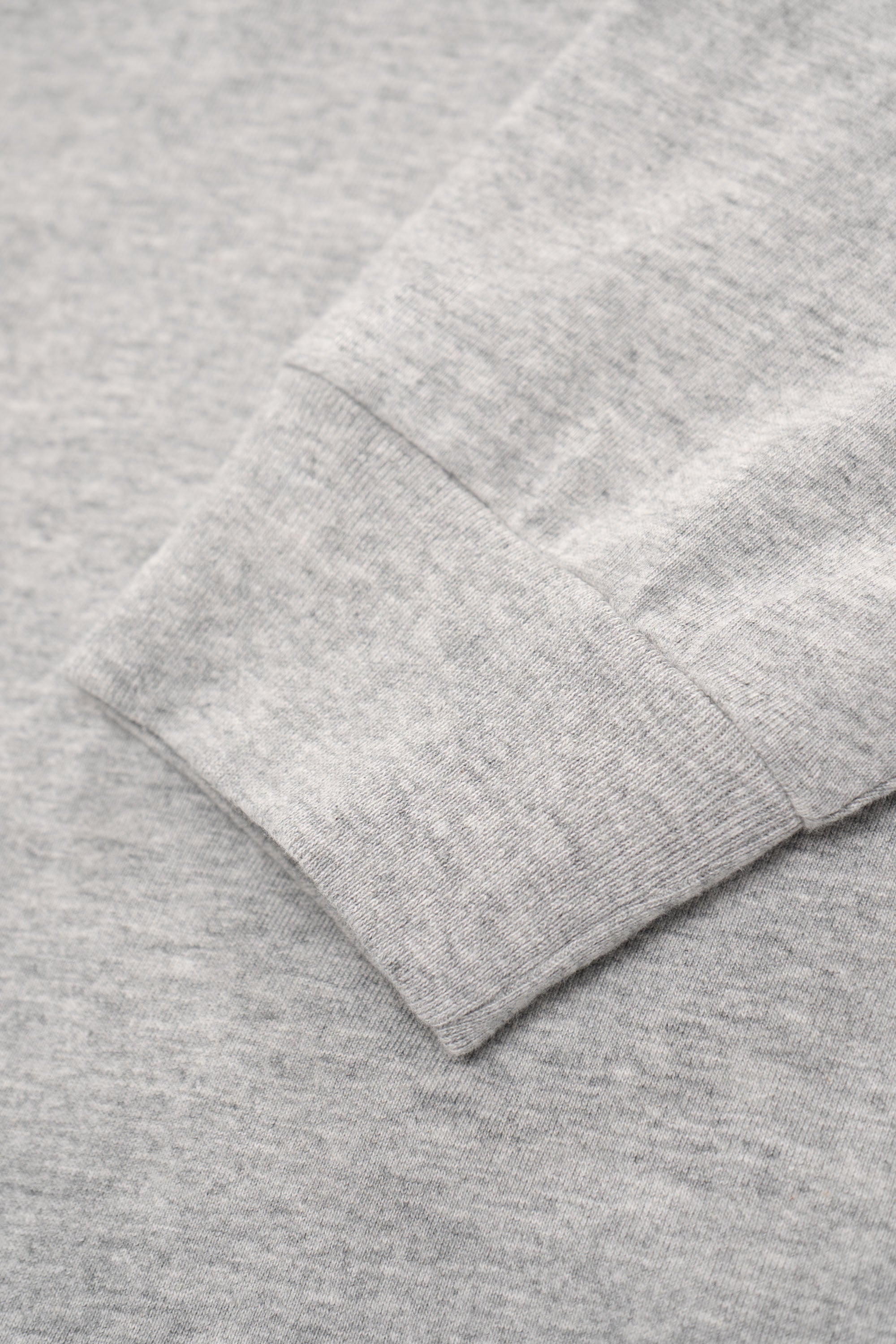Close-up of cuff of LW102LS LS Municipal Pocket T-shirt in heather grey