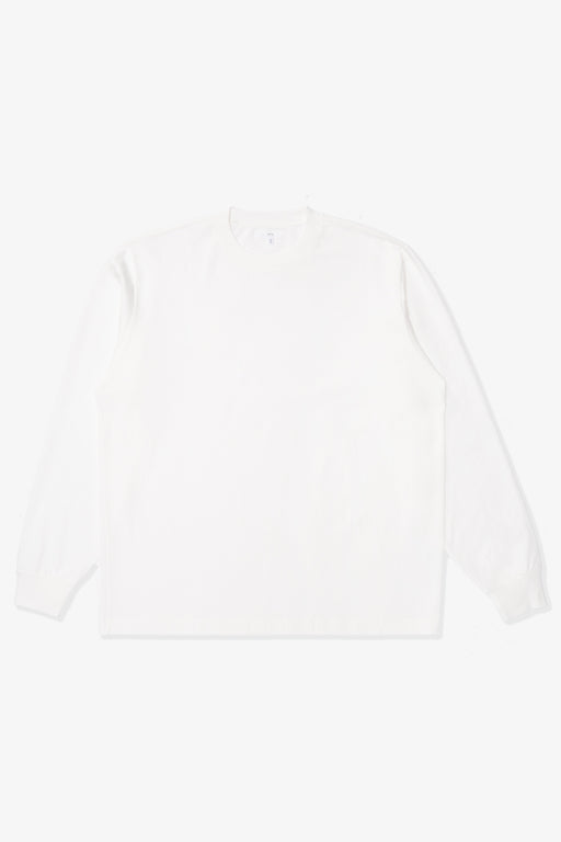 Full-length lay-flat photo of LW102LS LS Municipal Pocket T-shirt in white