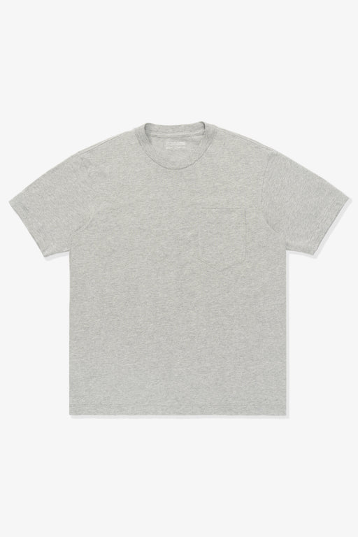 Full length lay-flat of LW103 Municipal Pocket T-shirt in heather gray 