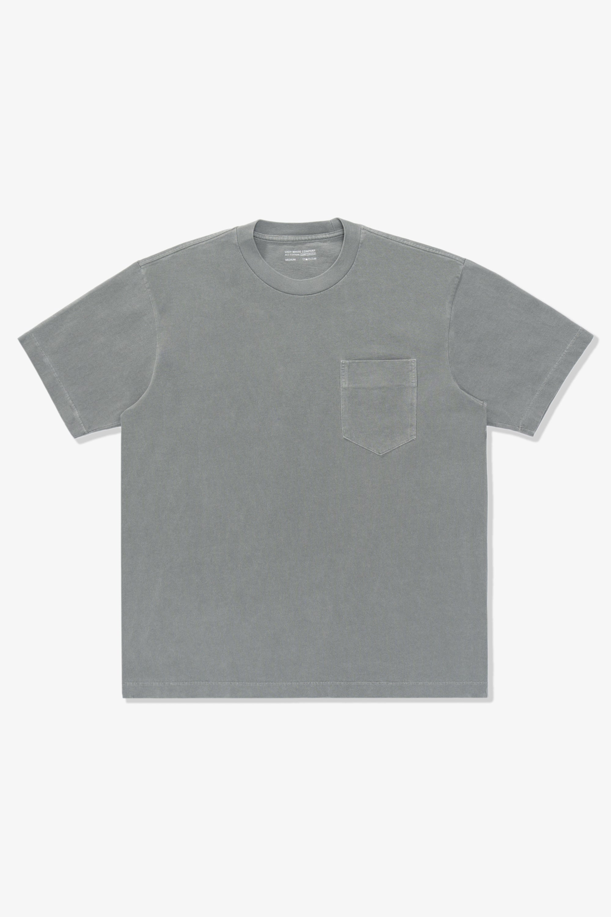 Full-length lay-flat photo of LW103 Municipal Pocket T-shirt in pigment kelp