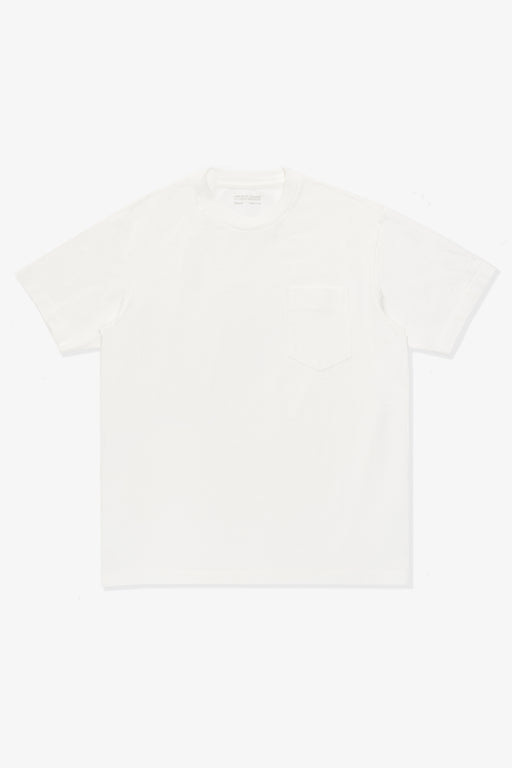 Full length lay-flat of LW103 Municipal Pocket T-shirt in white