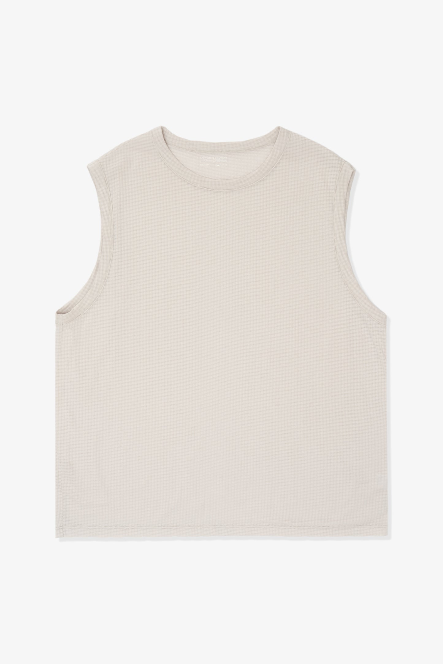 GAUZE SLEEVELESS T-SHIRT - SOLAR GREY