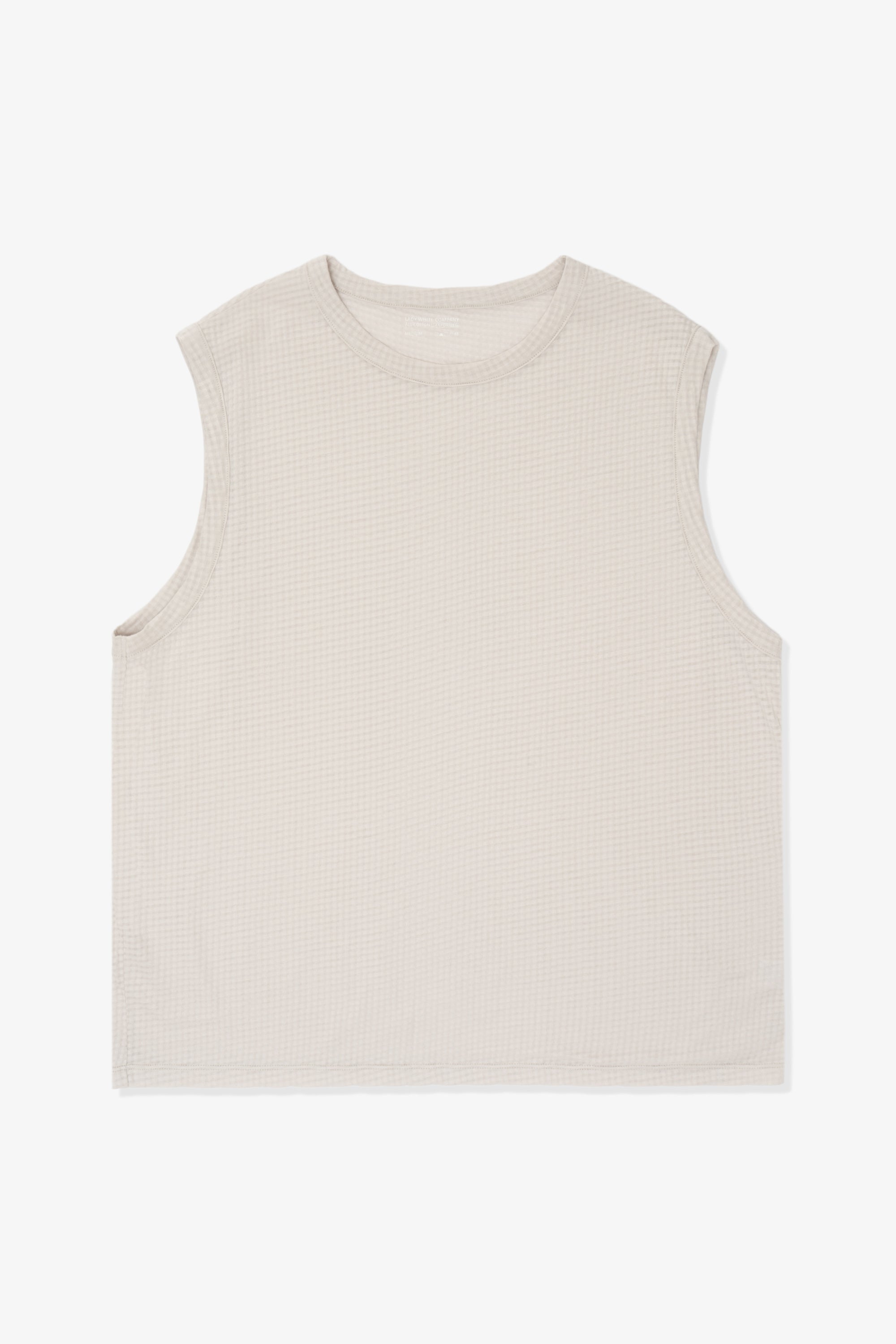 GAUZE SLEEVELESS T-SHIRT - SOLAR GREY