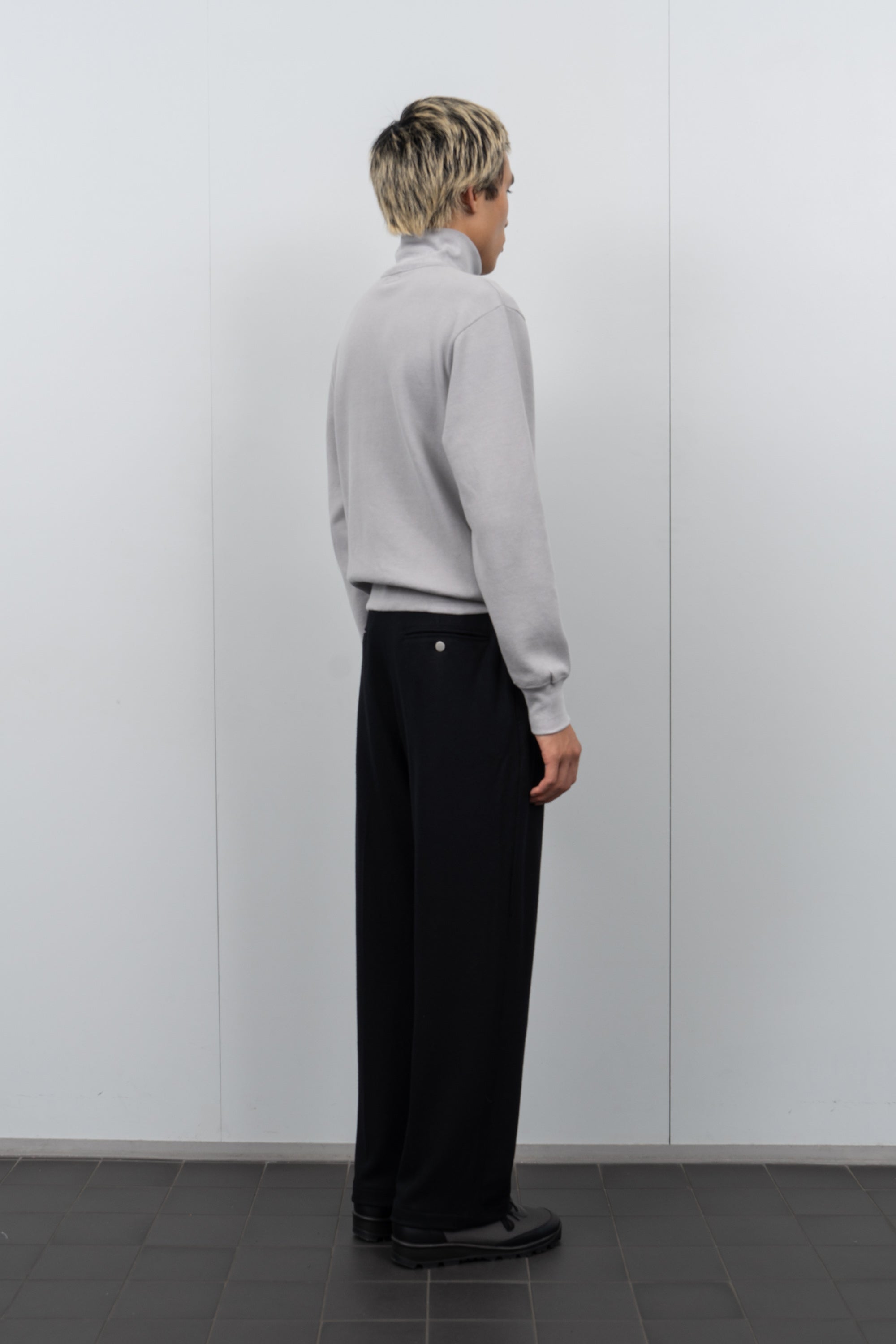 WOOL JERSEY PANT - BLACK