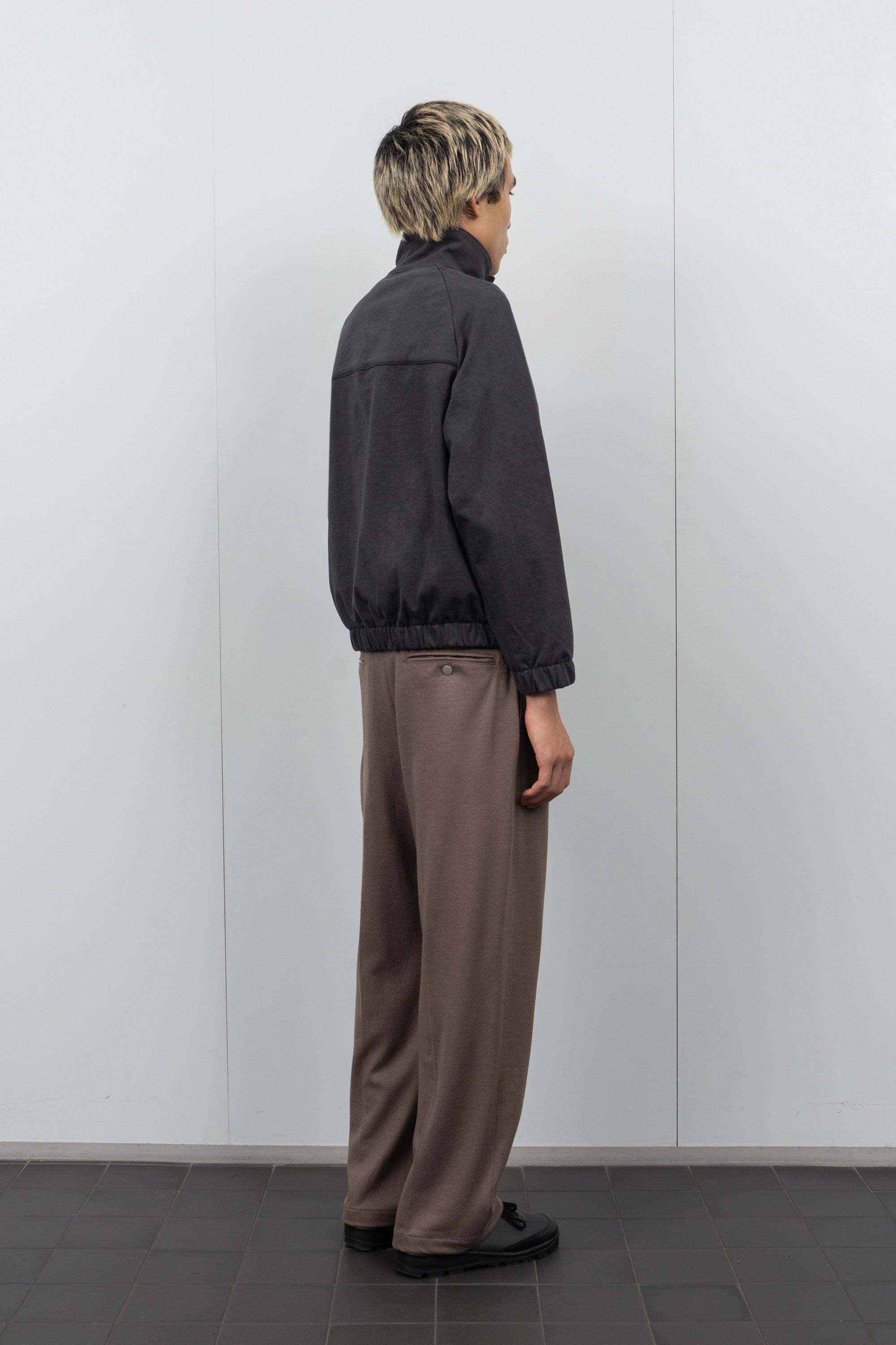 WOOL JERSEY PANT - CEMENT