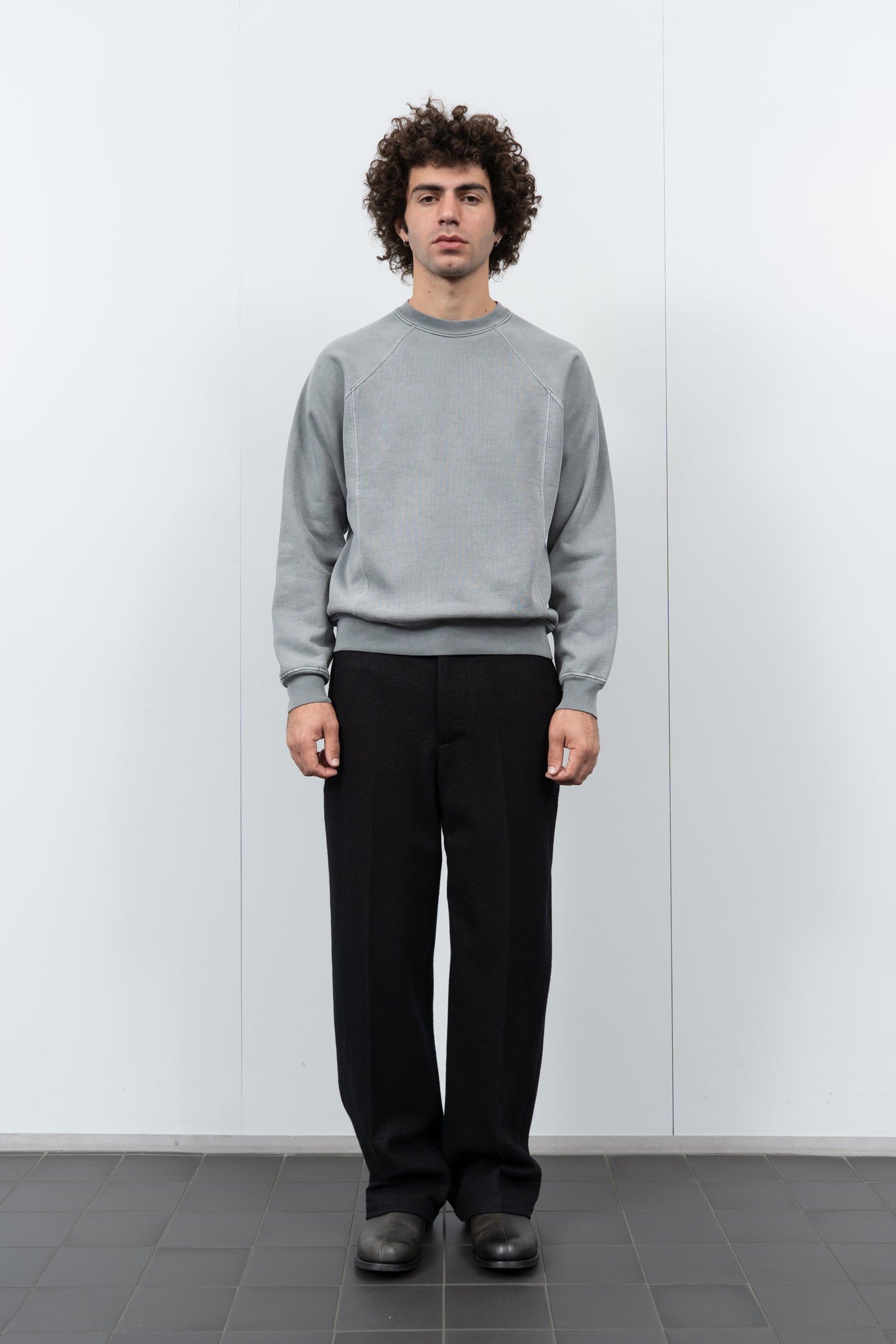 CRATER WOOL TROUSER - BLACK