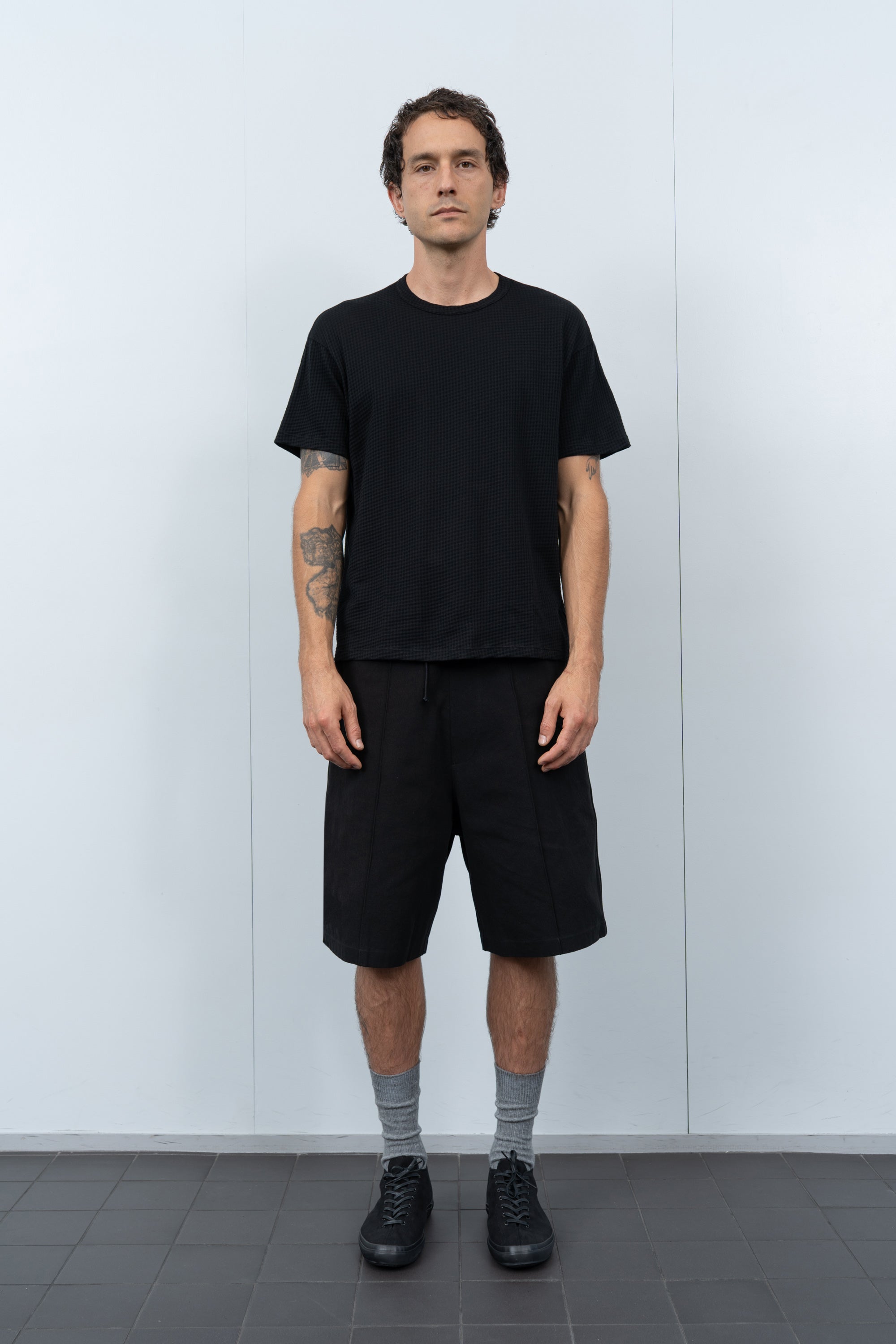 SHEER GAUZE T-SHIRT - BLACK