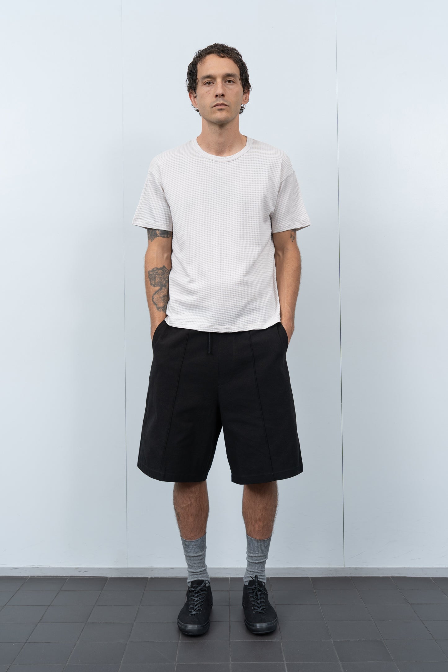 SHEER GAUZE T-SHIRT - SOLAR GREY