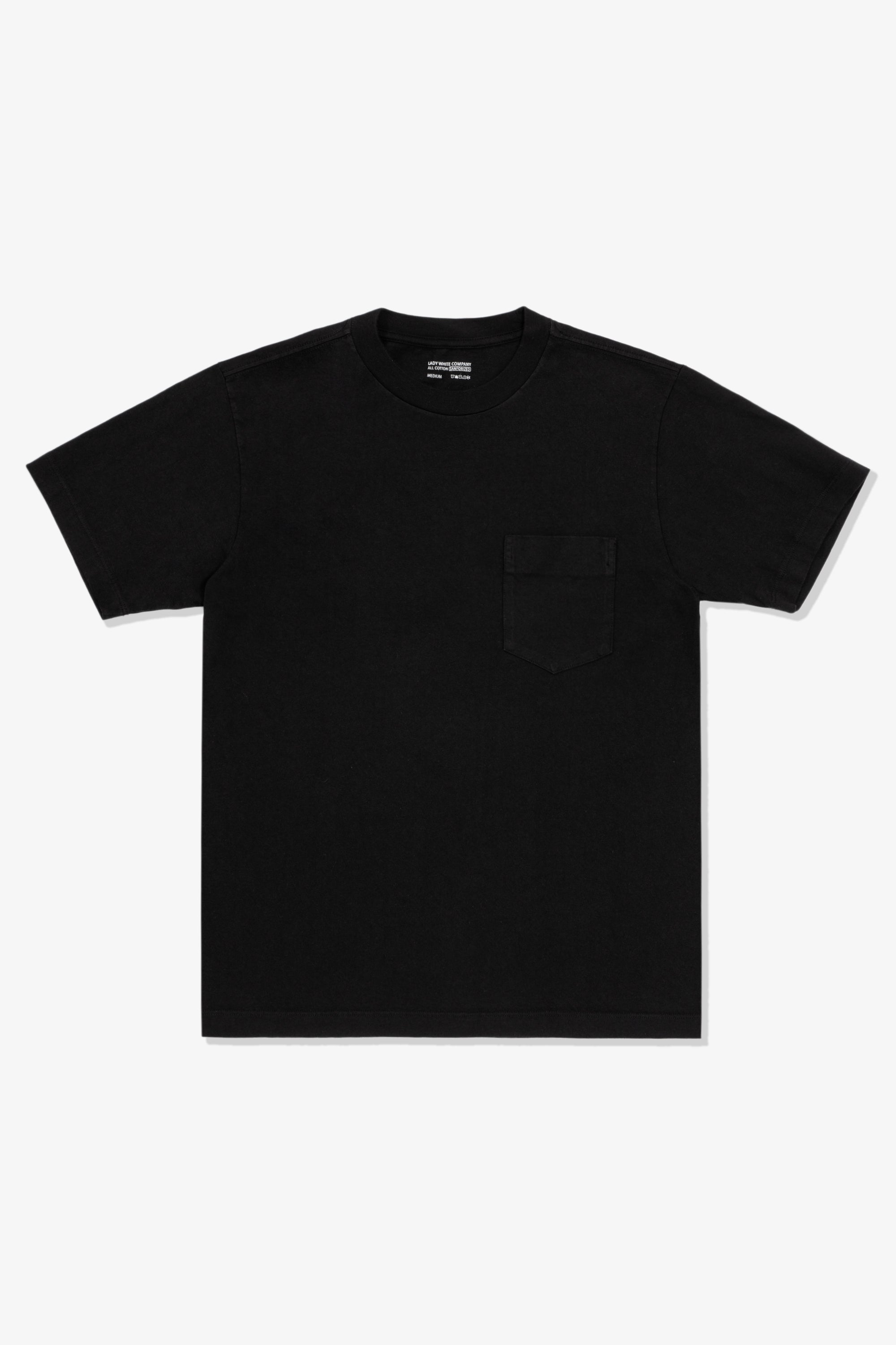 Full front flat overview of LW1120 Balta Pocket T-shirt in Black