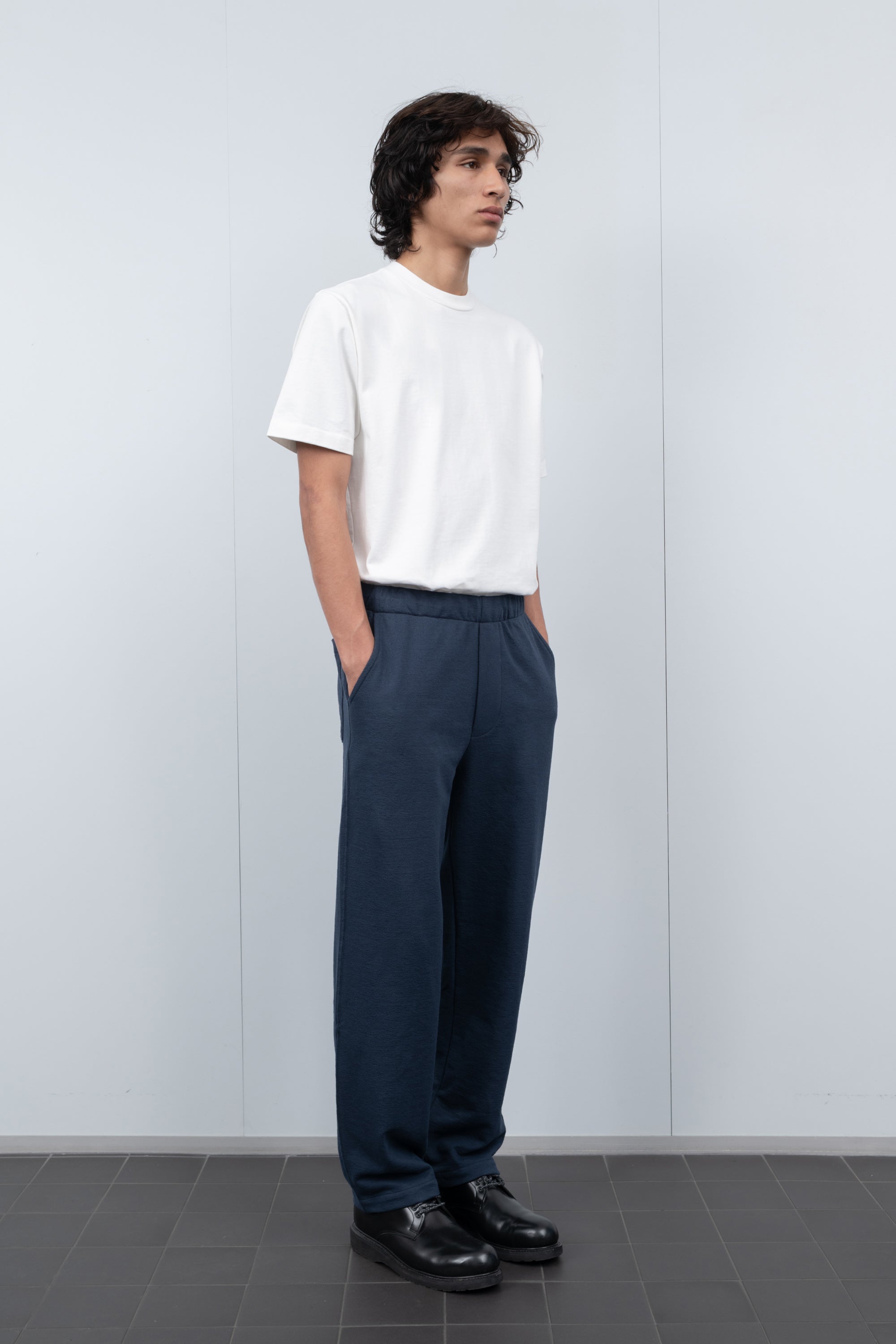 TEXTURED LOUNGE PANT - SOLID NAVY