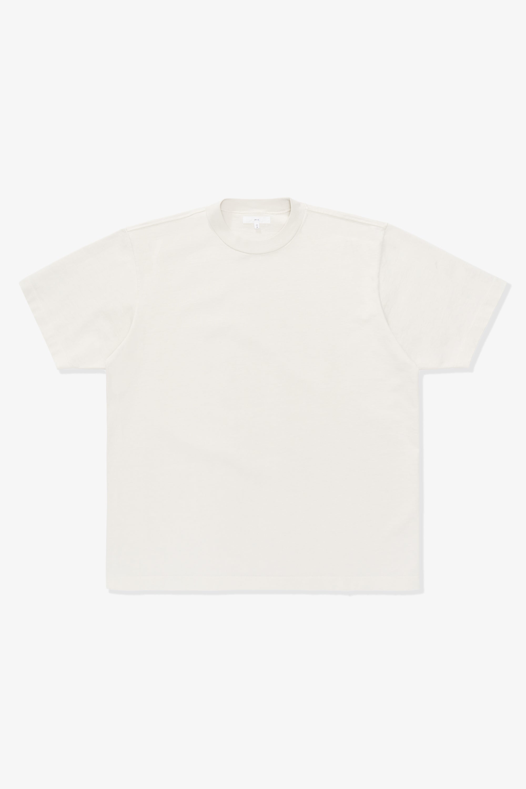 Full length lay-flat of LW130T Rugby T-shirt in off white