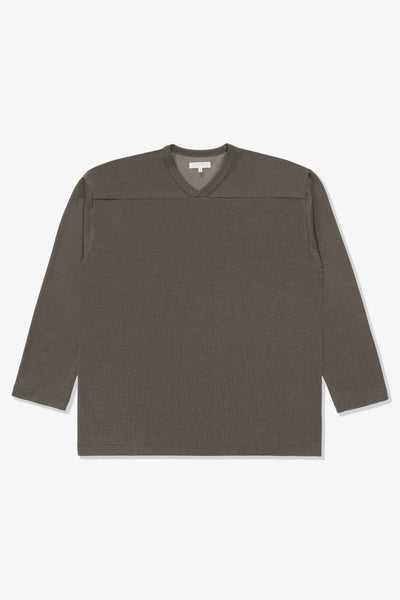 【LIDNM】LINEN FOOTBALL L/S TEE L/S FOOTBALL T-SHIRT - GREY OLIVE – LADY WHITE CO.