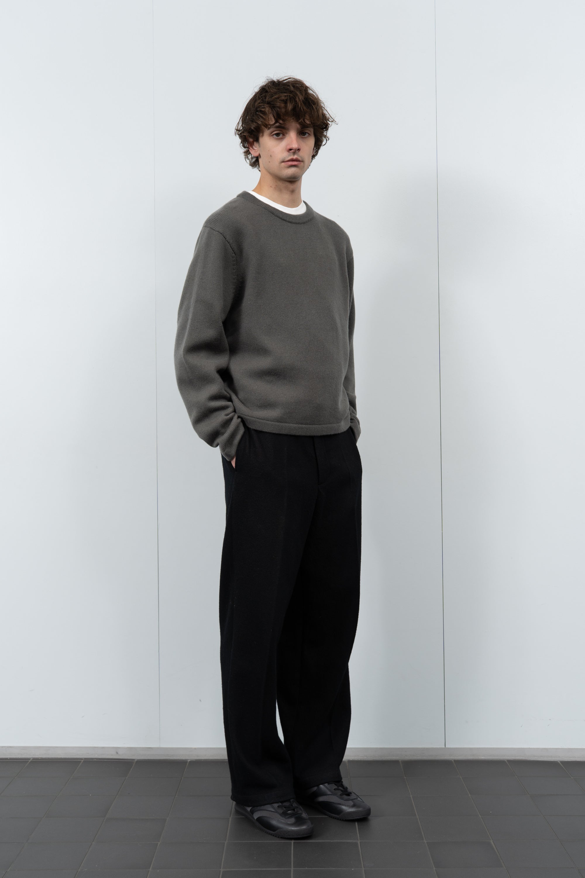 WOOL CASHMERE SWEATER - MARINE GREY