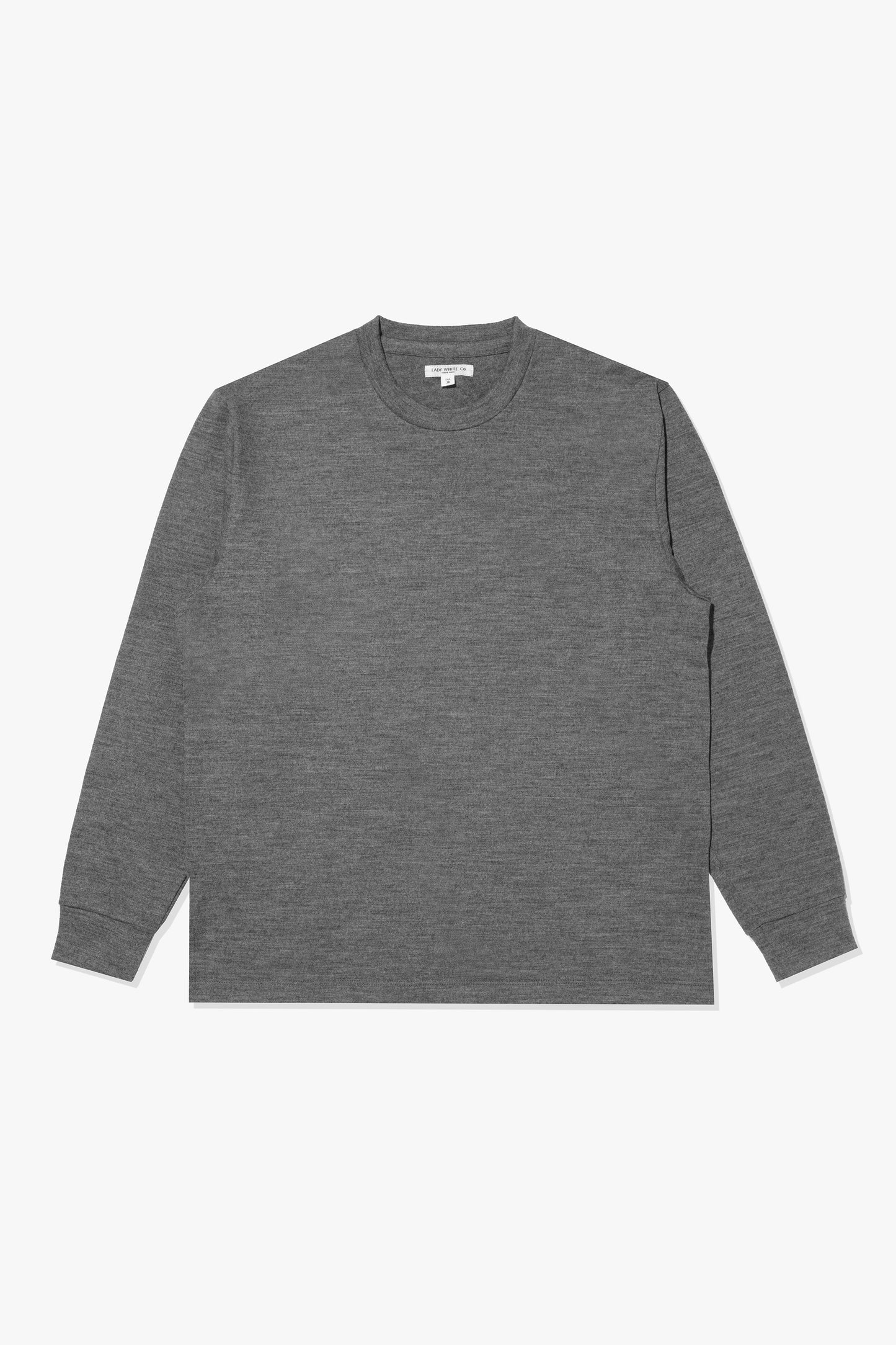 L/S WOOL T-SHIRT - HEATHER GREY